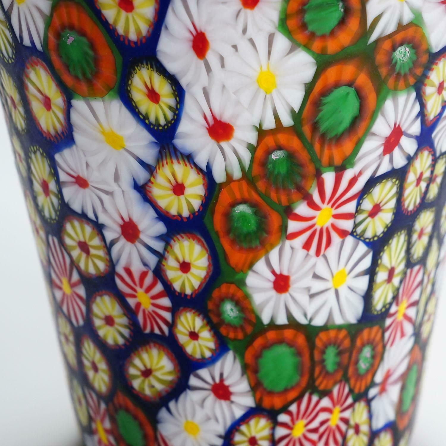 Vase With Redentore And Kiku Murrines Ermanno Toso For Fratelli Toso 1960s photo buy