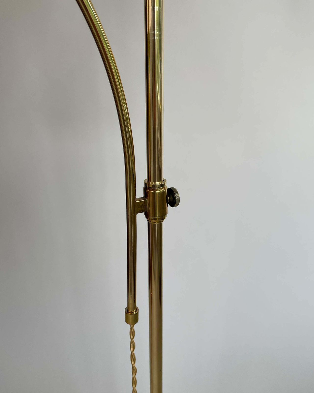 Lighting Swedish Designer Adjustable Witches Hat Brass Floor Lamp, 1950s photo