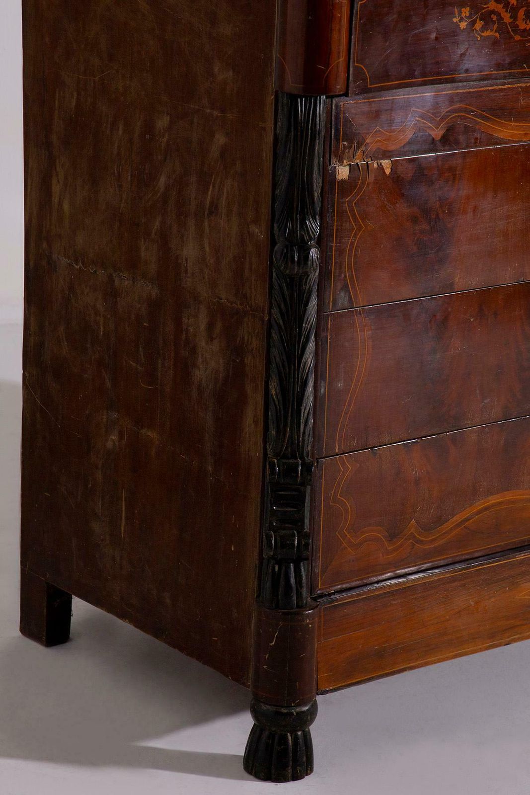 Italian Wooden Desk Chest Of Drawers photo for sale