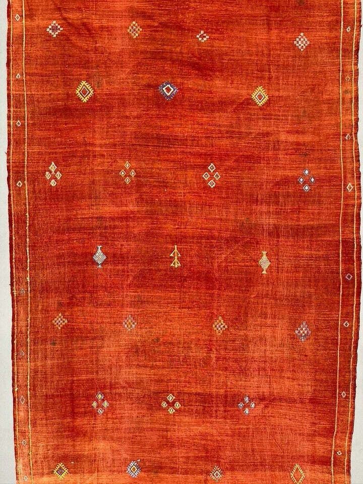 Vintage Moroccan Vegan Silk/Wool Berber Kilim X Large Kelim Rug photo furniture