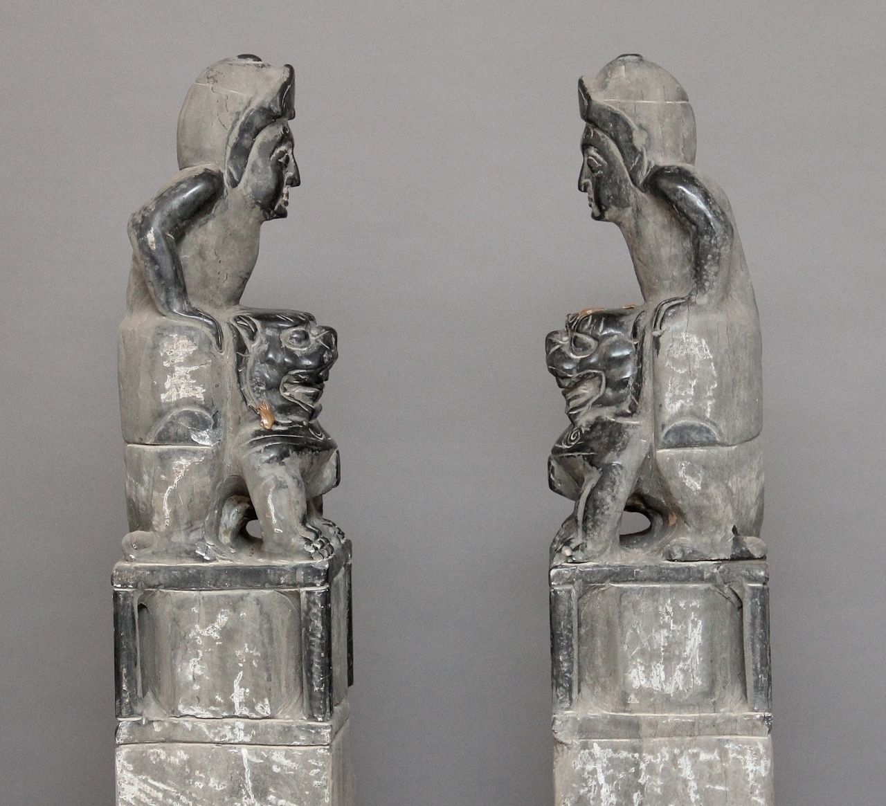 Pair Medieval Style Figures photo vintage