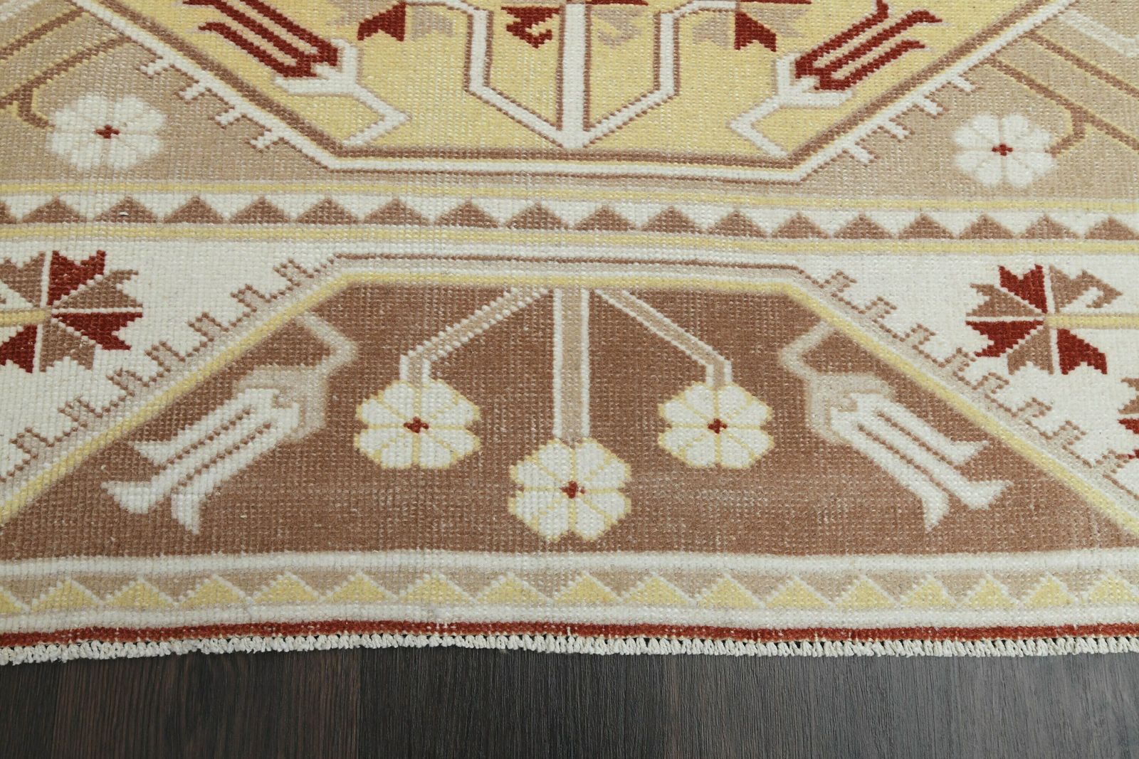 photo for sale Antique Brown White Orange Rug, Turkish Oushak Rug, Handmade Vintage Rug, Area Rug, Living Room Rug, Washable Wool Rug