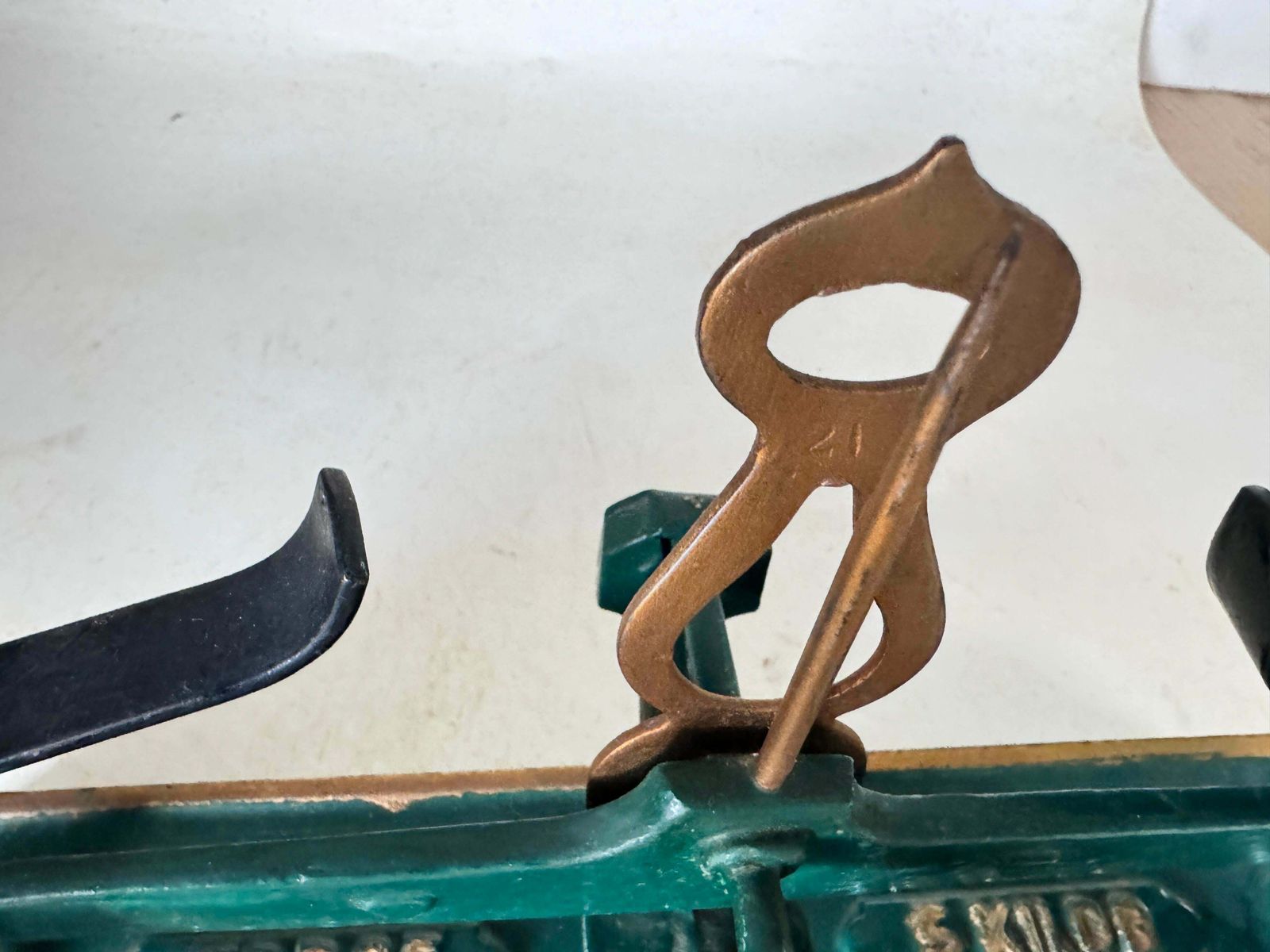 Antiques French Scale France 19th Wrought Iron And Brass Green And Gold Colors photo Home Decor