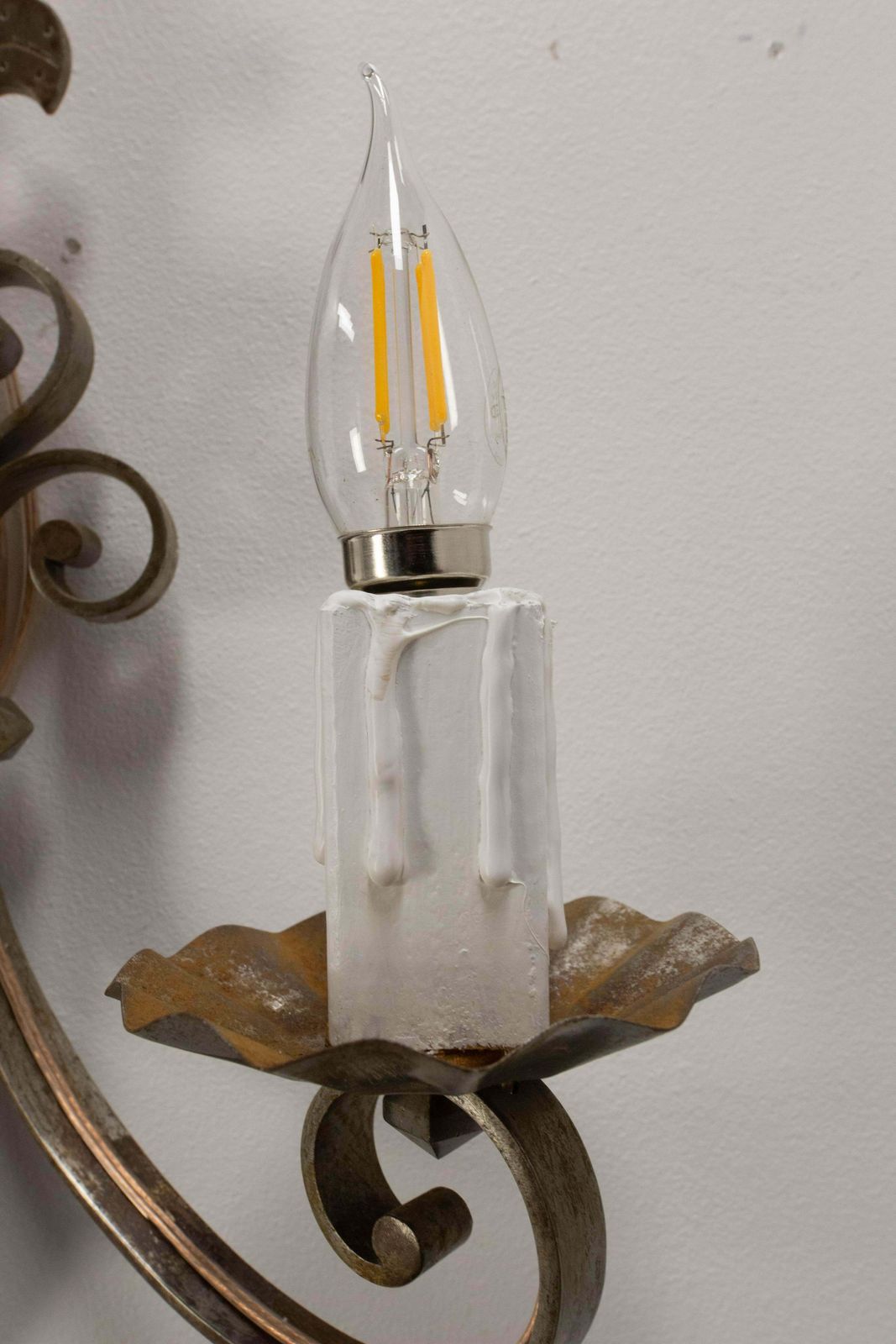 photo furniture French Art Deco Chandelier Frozen Glass & Aluminium Ceiling Pendant, Circa 1930