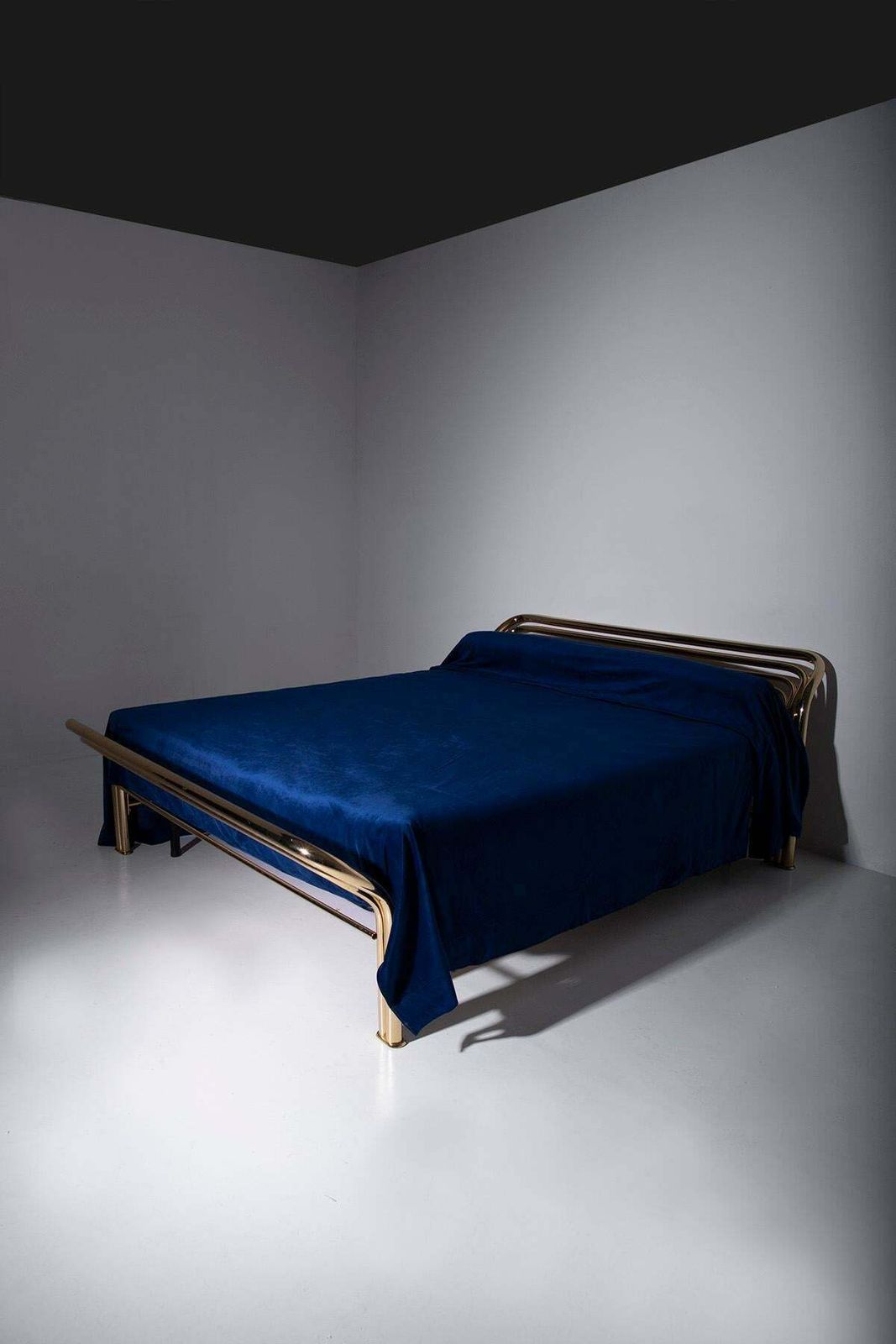 Luciano Frigerio Italian Vintage Brass Bed, Branded photo for sale
