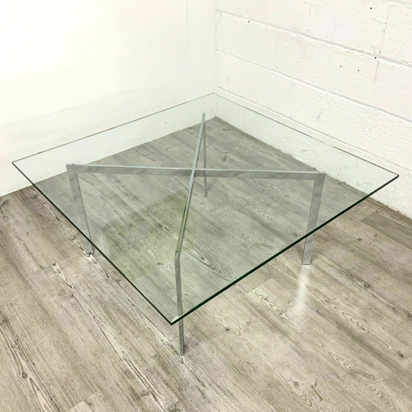 Original Ludwig Mies Van Der Rohe Barcelona Glass Coffee Table By Knoll International Studios photo for sale
