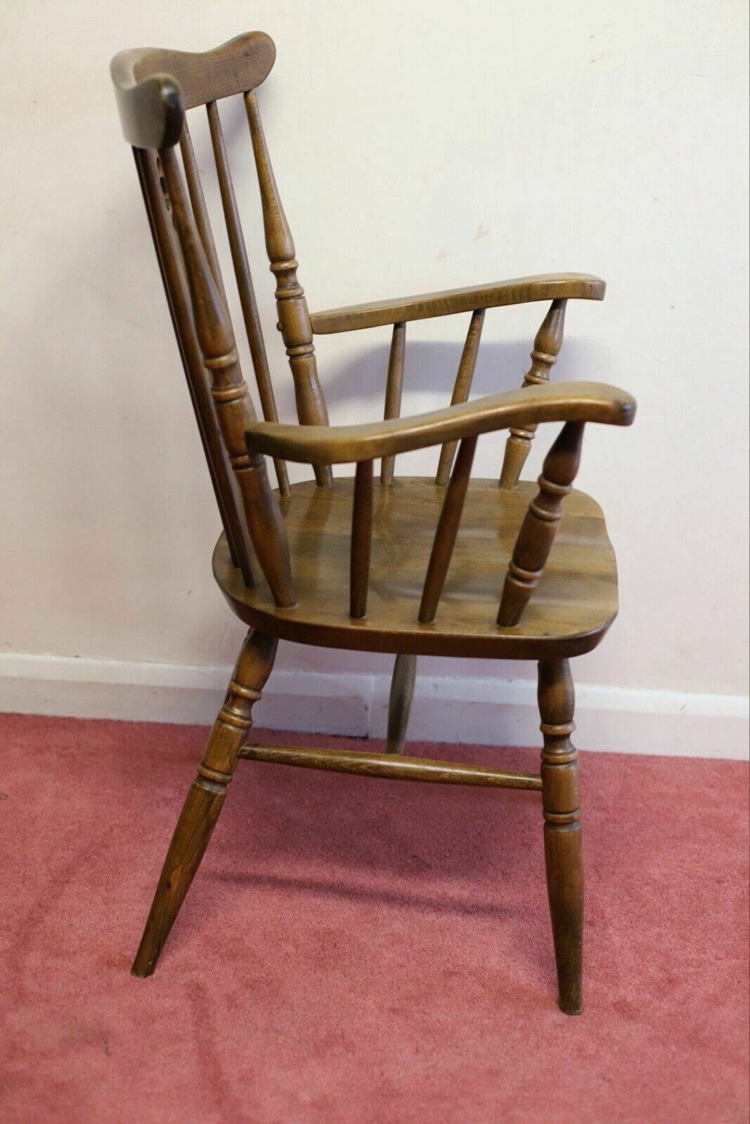 Lovely Set Of Five Beech Farmhouse Armchairs photo vinterior