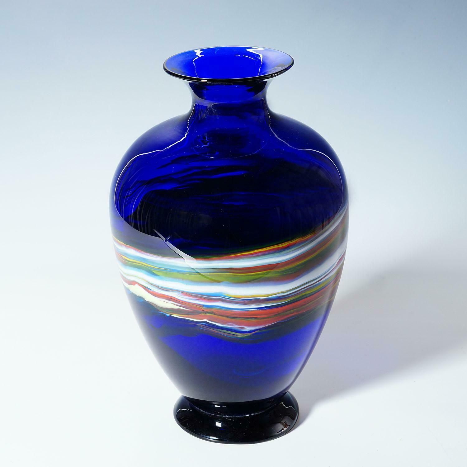 Kunstglazen Vaas Van Gianni Versage Voor Vetreria Archimede Seguso, Ca. Jaren 1990