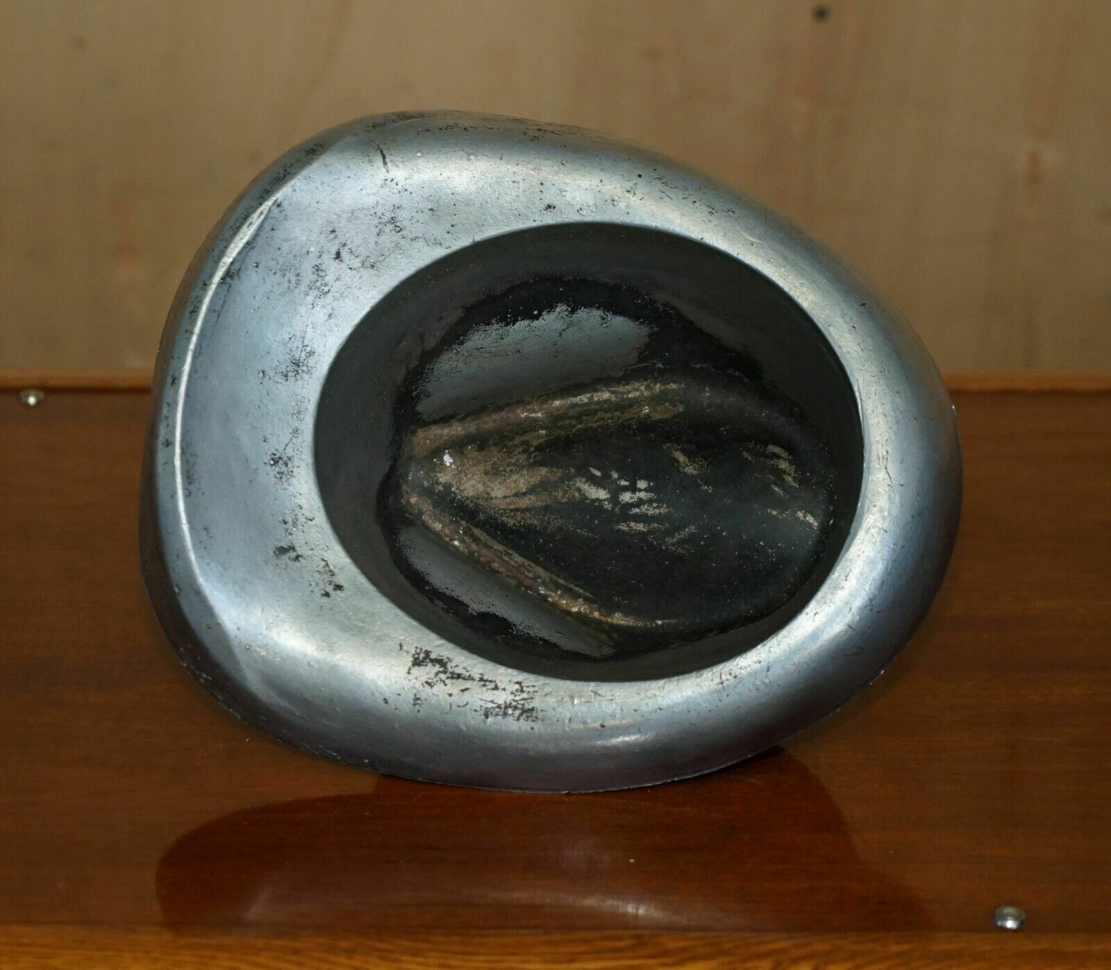 photo furniture Antique Original Pewter Trilby Hat Stand Mold For Circa 1920's Art Deco Hats