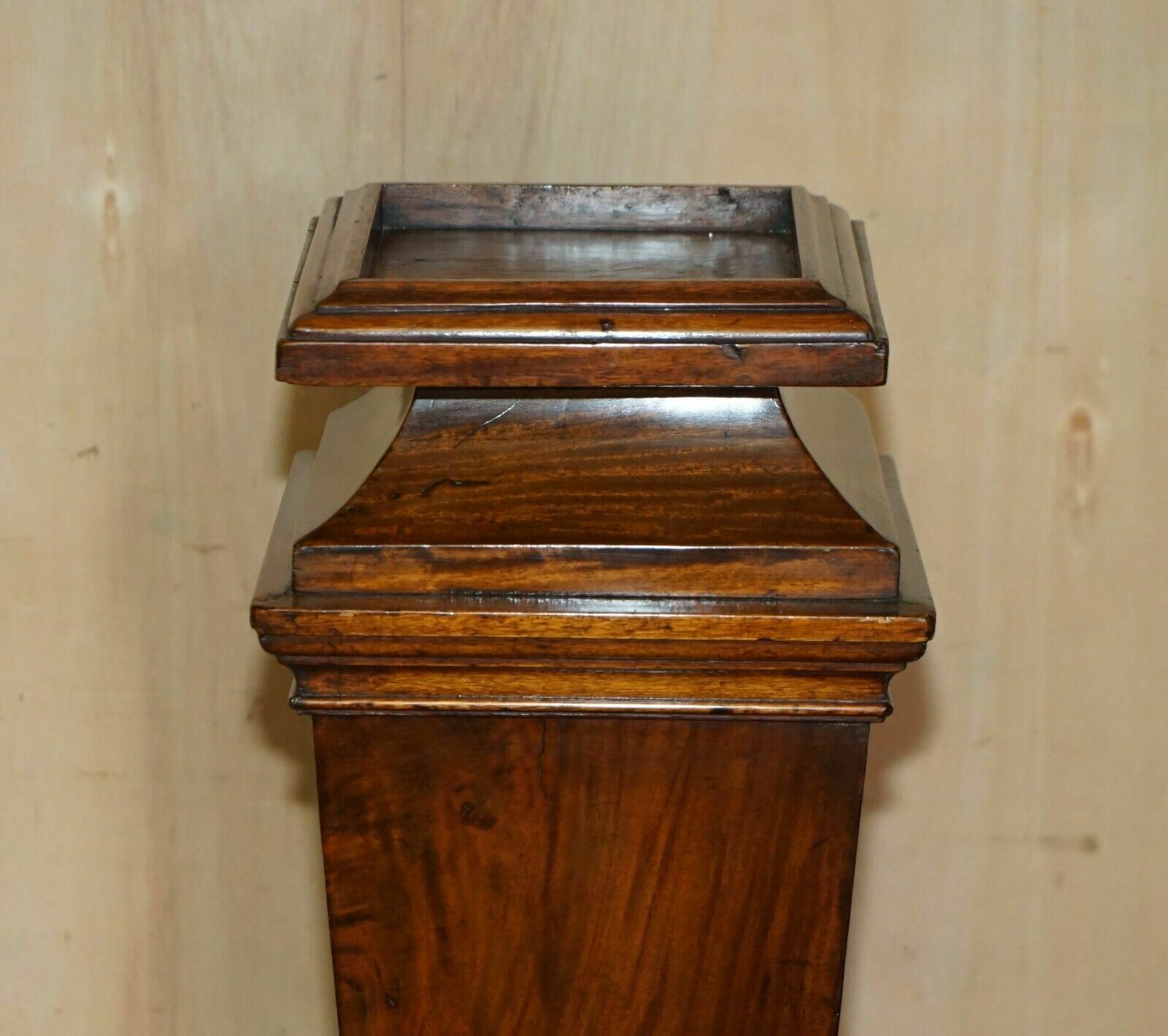 Restored Antique Circa 1870 Sheraton Walnut & Flamed Mahogany Jardiniere Stand photo Home Decor