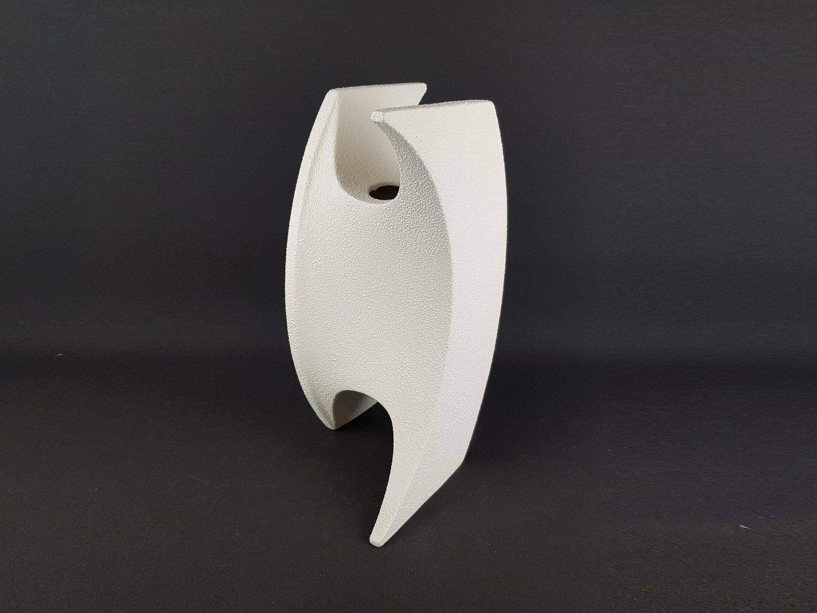 Vintage Bertoncello   Roberto Rigon White Wave Vase 939 Italian Pottery 1960s 1970s