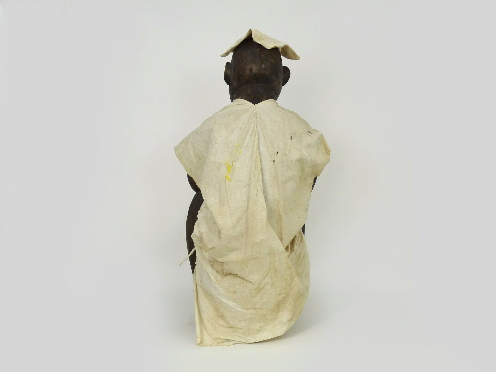 photo for sale Very Large African Dogon Statue From Mali, Seated Dressed Man. First Half Of The 20th Century