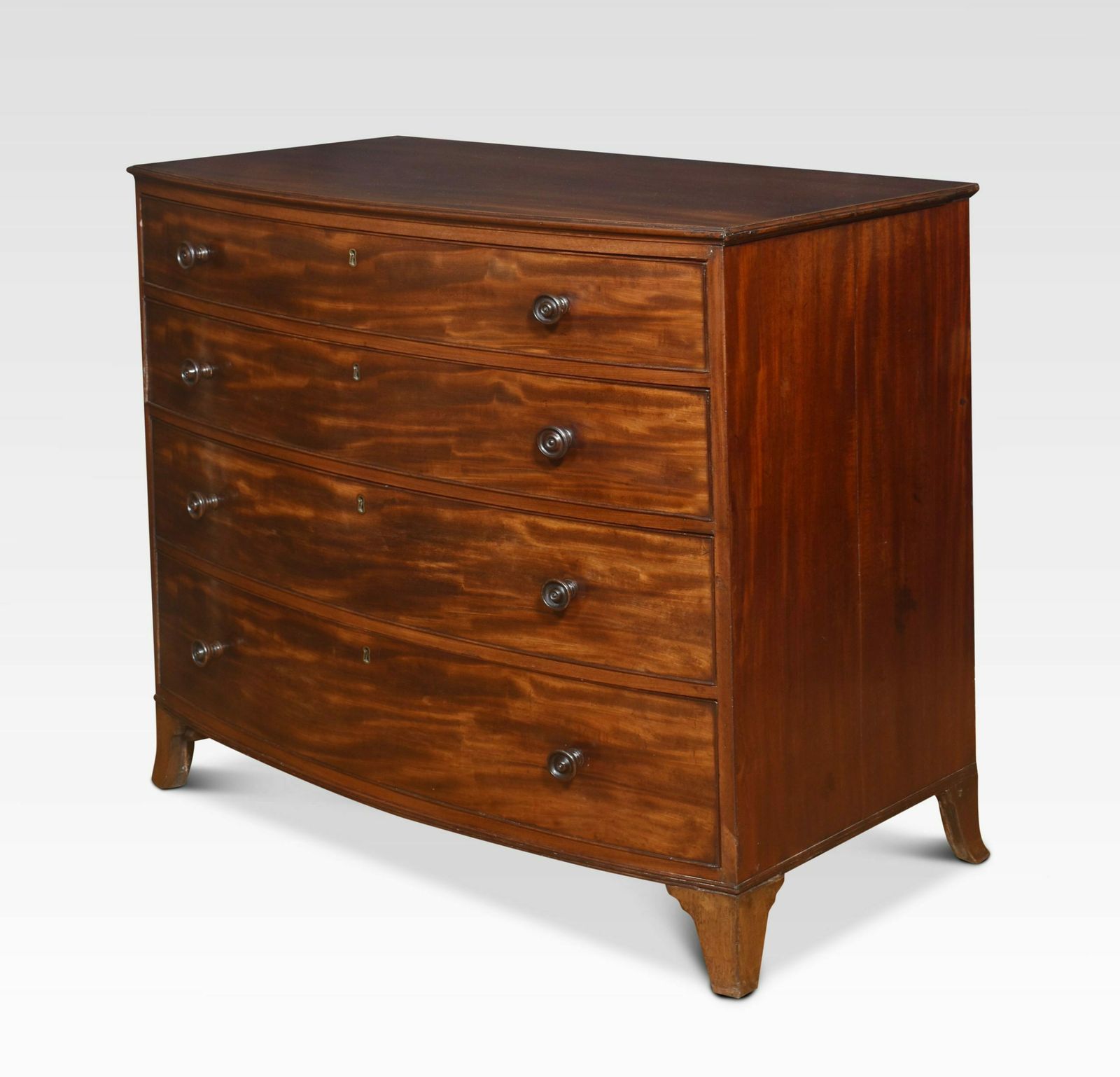 Regency Mahogany Bow Front Chest Of Draws photo for sale