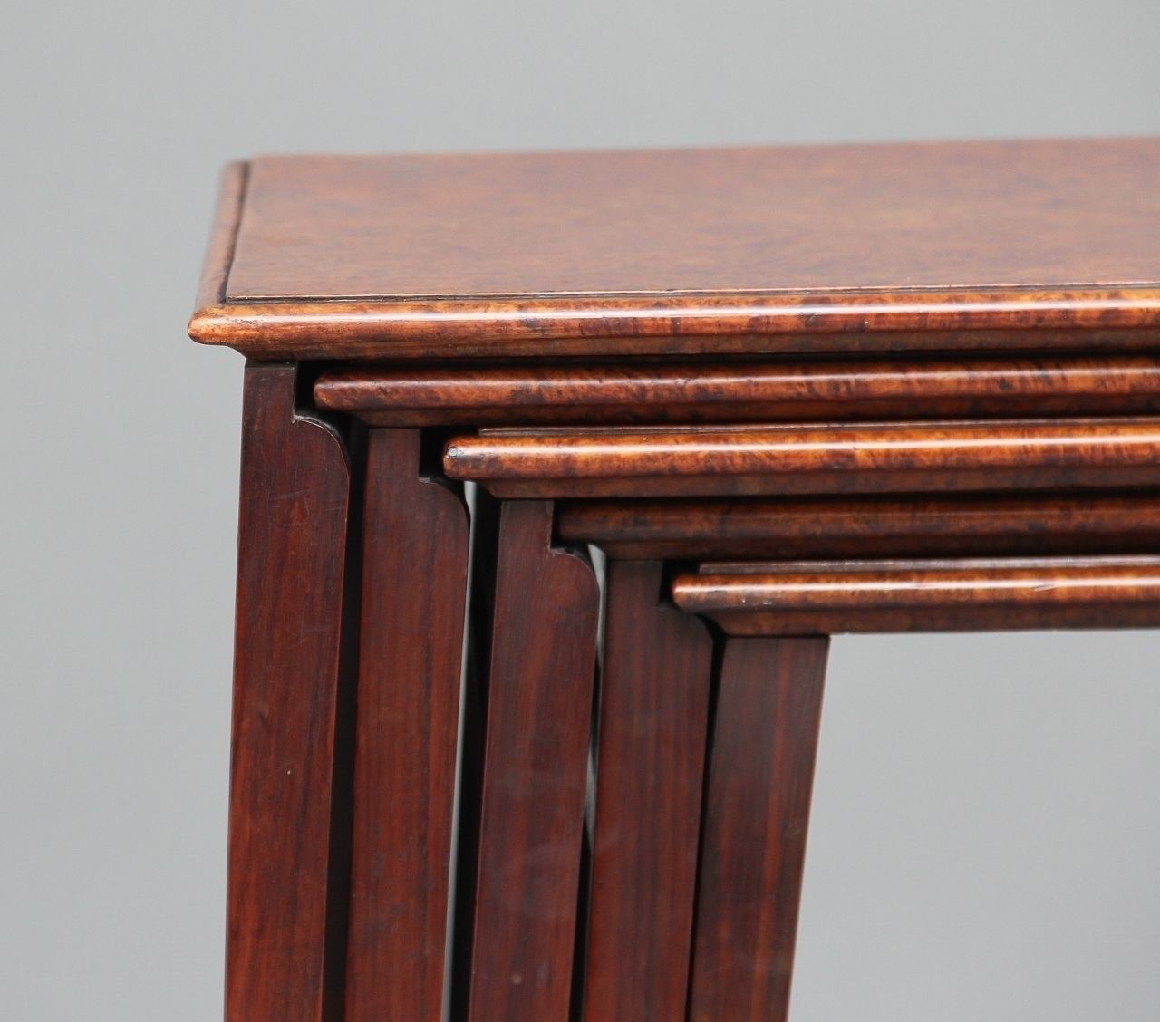 photo furniture Set Of 19th Century Teak And Burr Walnut Nest Of Tables