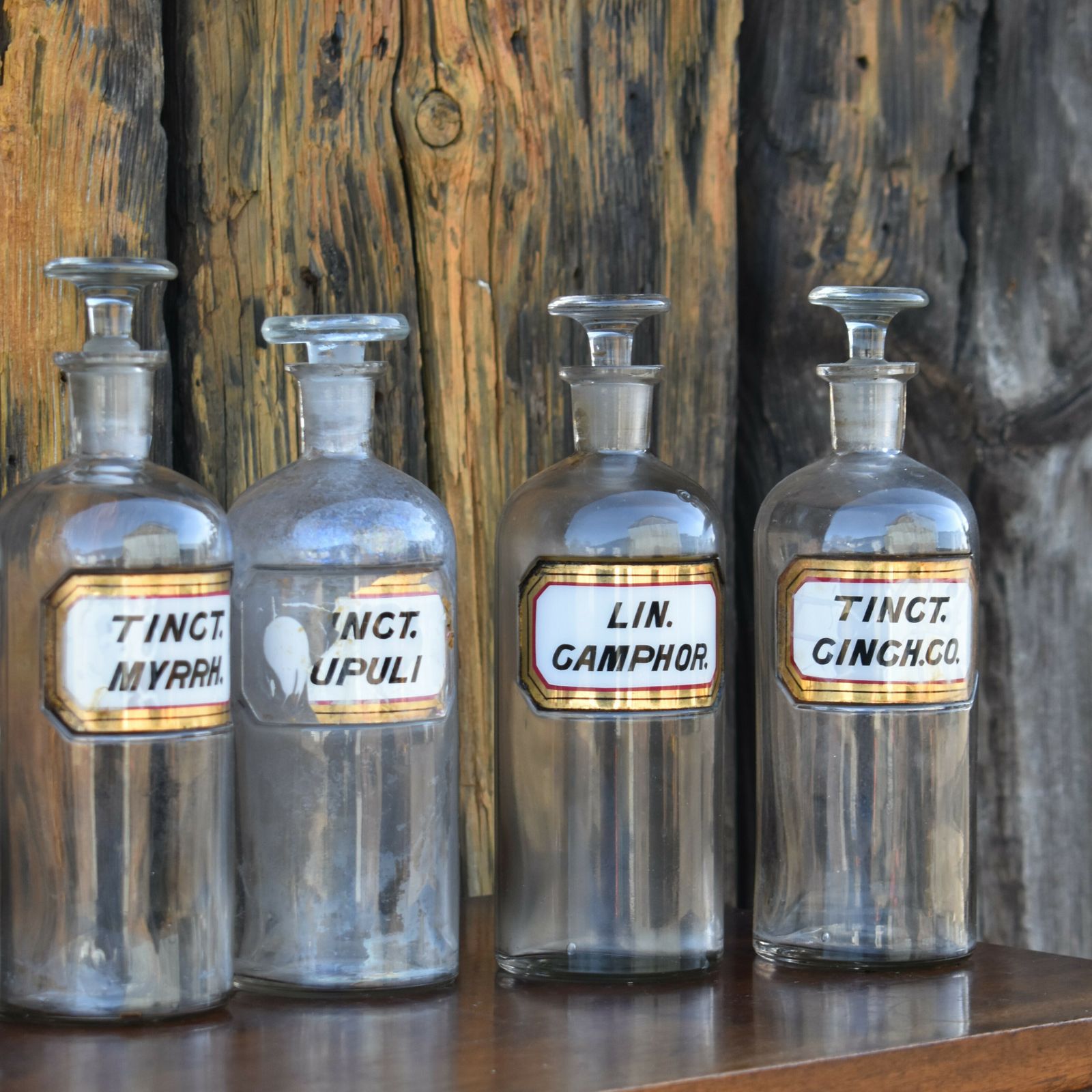 Antique 1862 Victorian Apothecary Bottles Glass Waltons Patent New York Set Of 7 photo buy