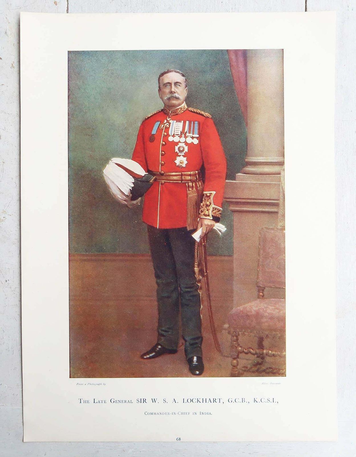 photo furniture Set Of 8 Large Original Antique Prints Of Gentlemen In Military Costume. 1900