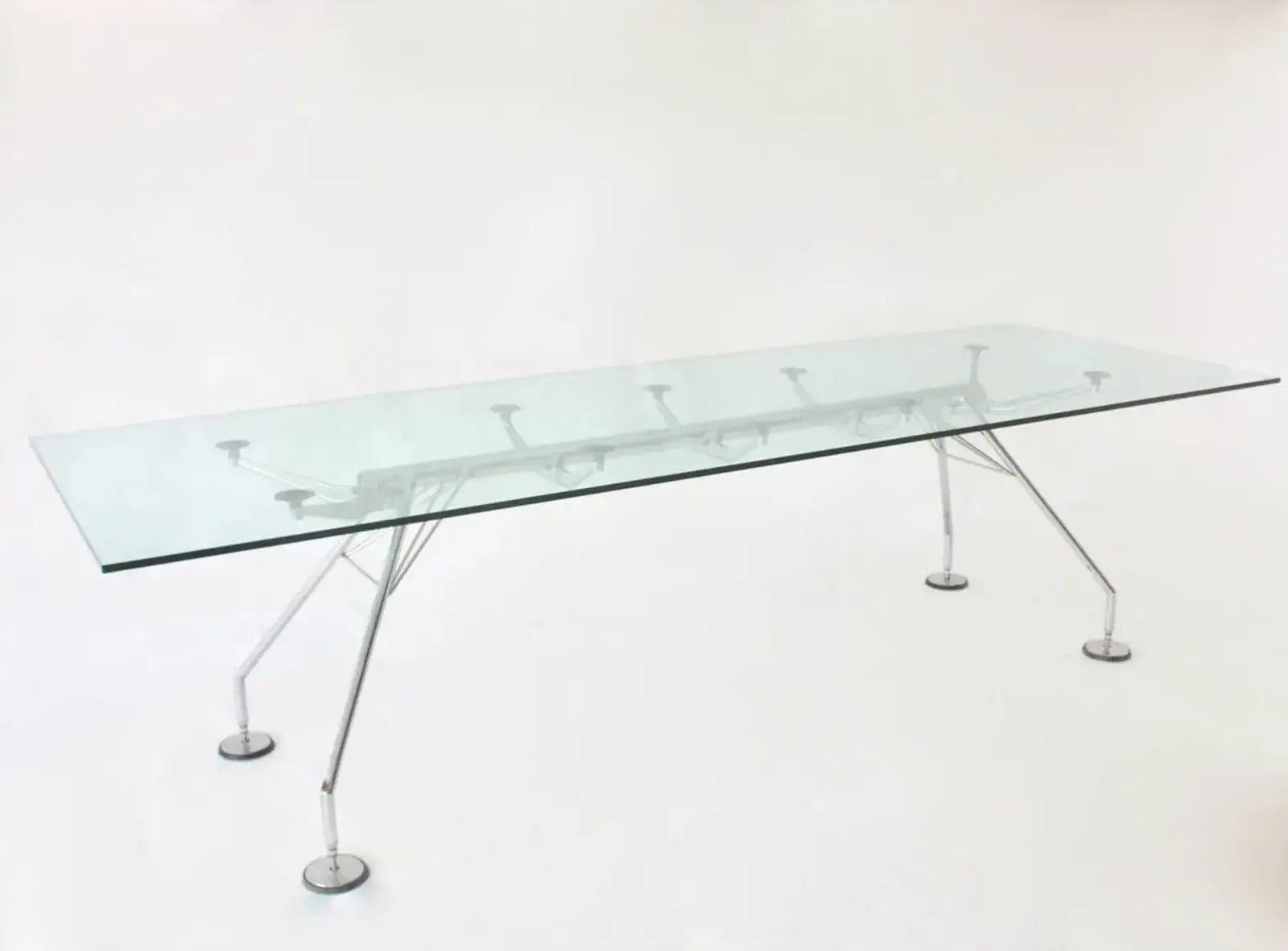 Vintage Chrome And Glass Dining Table Nomos By Sir Norman Foster 1986 photo Furniture