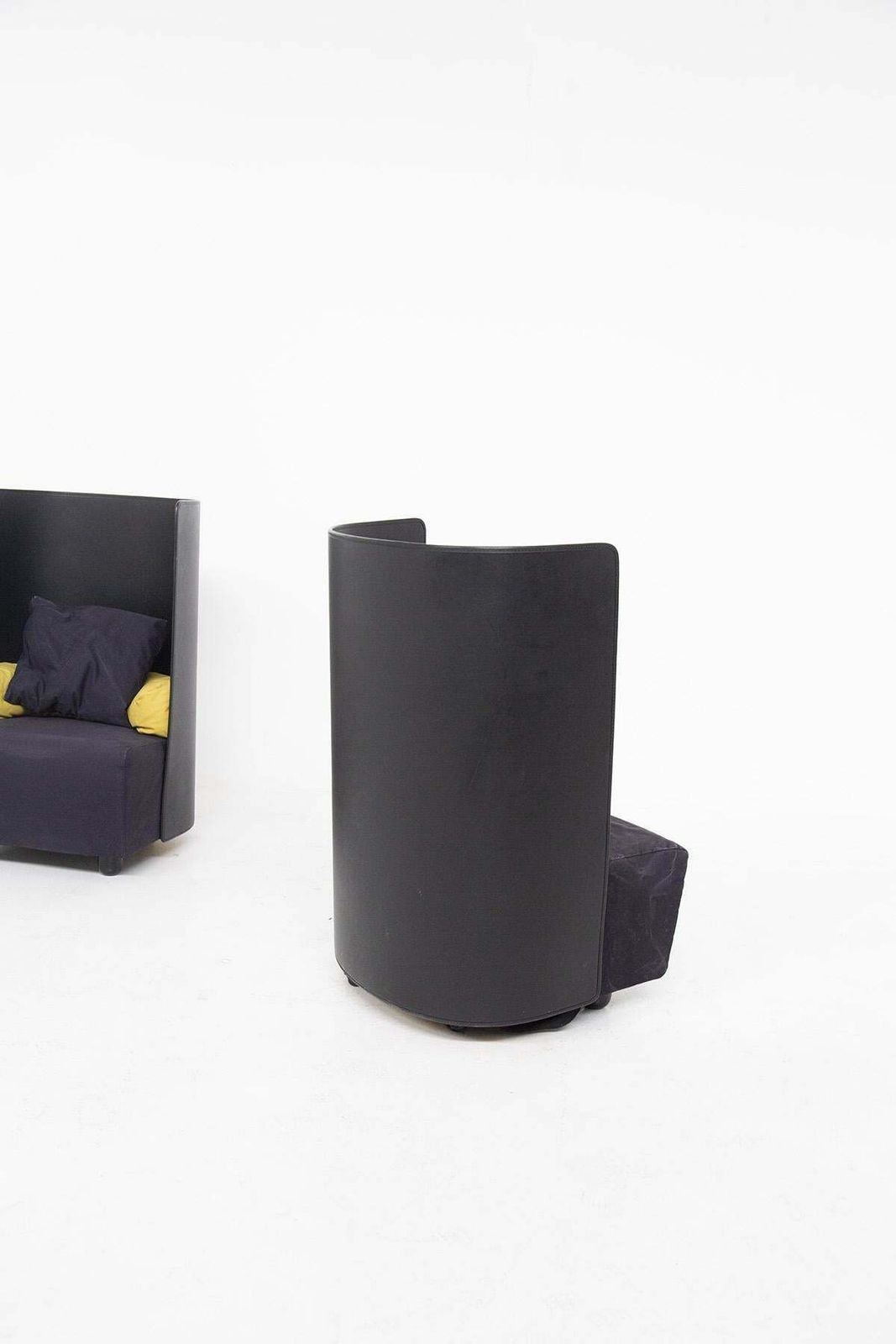 photo for sale De Pas, D'urbino And Zanotta Black And Yellow Armchairs