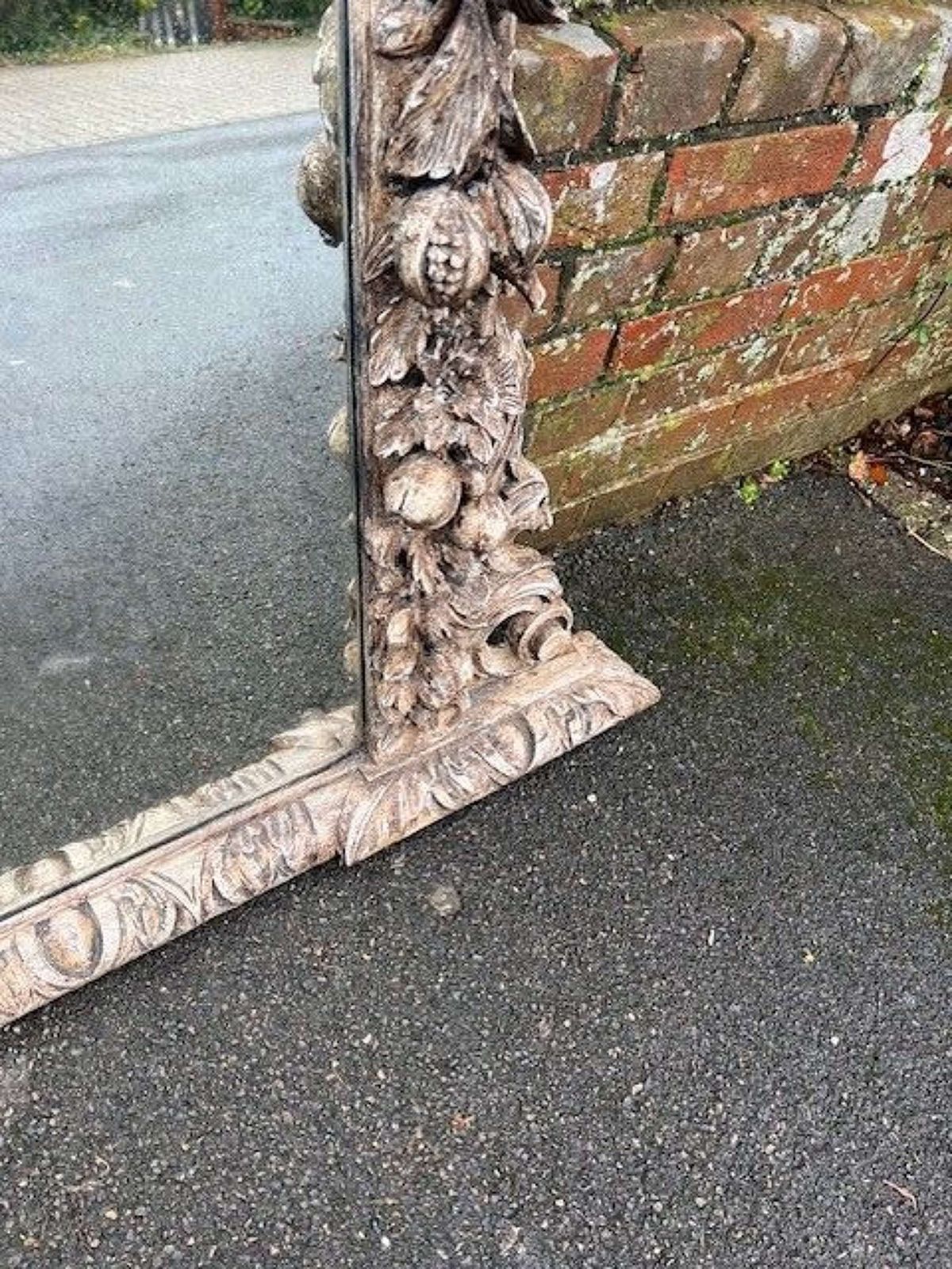 A Superb Large Antique English 19th C Ornate Carved Wood Framed Mirror photo Home Decor