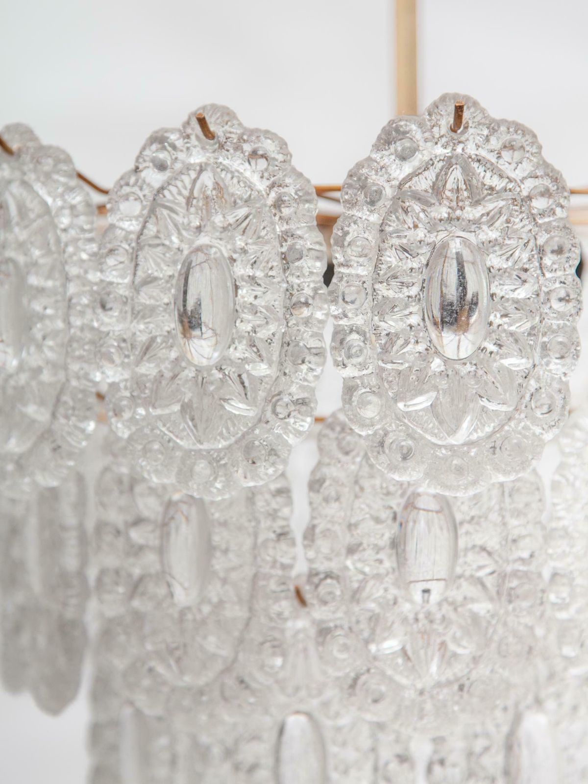 Massive Rosette Crystal Glass Chandelier, 1970s Belgium photo buy