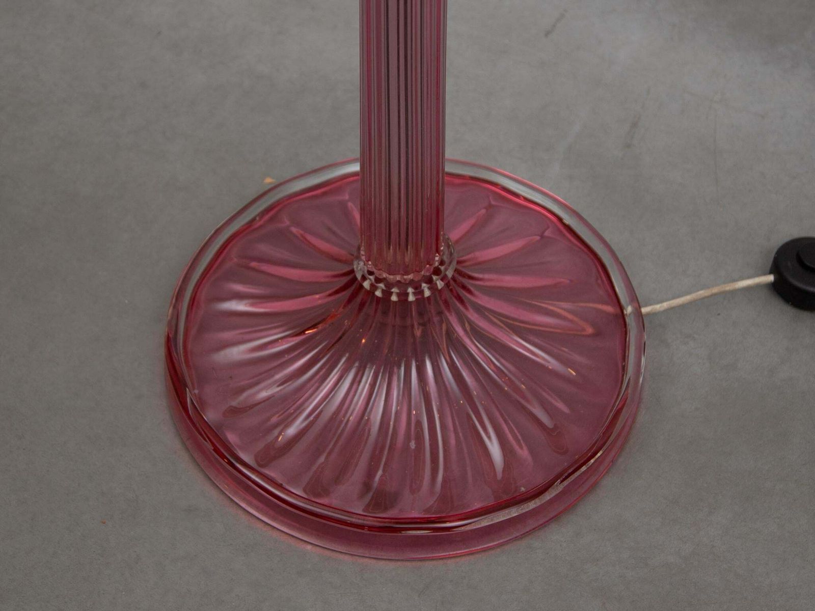 Barovier E Tosso Pink Art Glass Floor Lamp, Murano Blown Glass, 1950s, Italy photo vintage