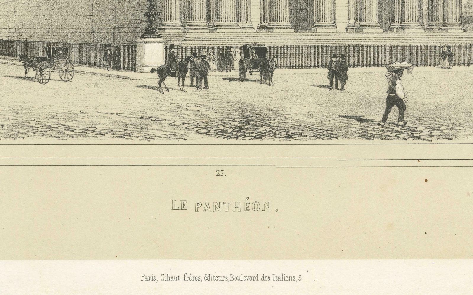 Decorative Engraved Panthéon Paris In The 1800s By Bry & Benoist photo furniture