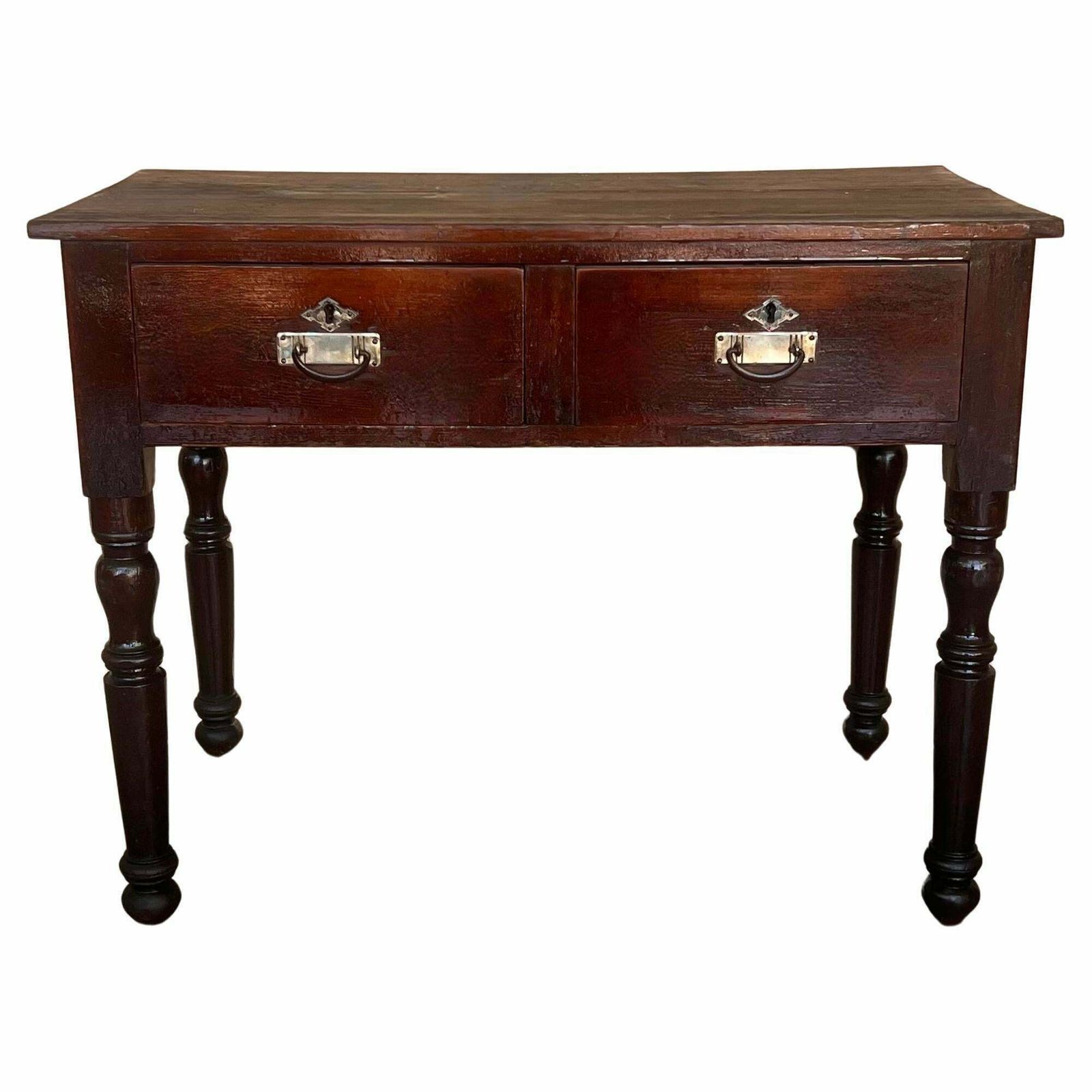 Spanish Country Pine "Mobila " Side Table Or Console With Two Drawers