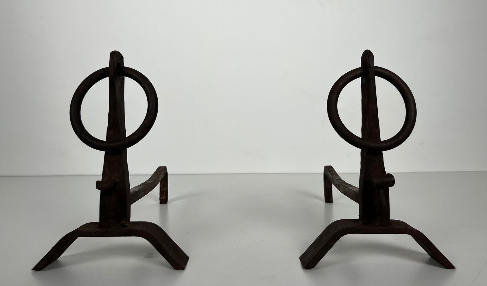 Pair Of Modernist Wrought Iron Andirons In The Taste Of Jacques Adnet photo furniture