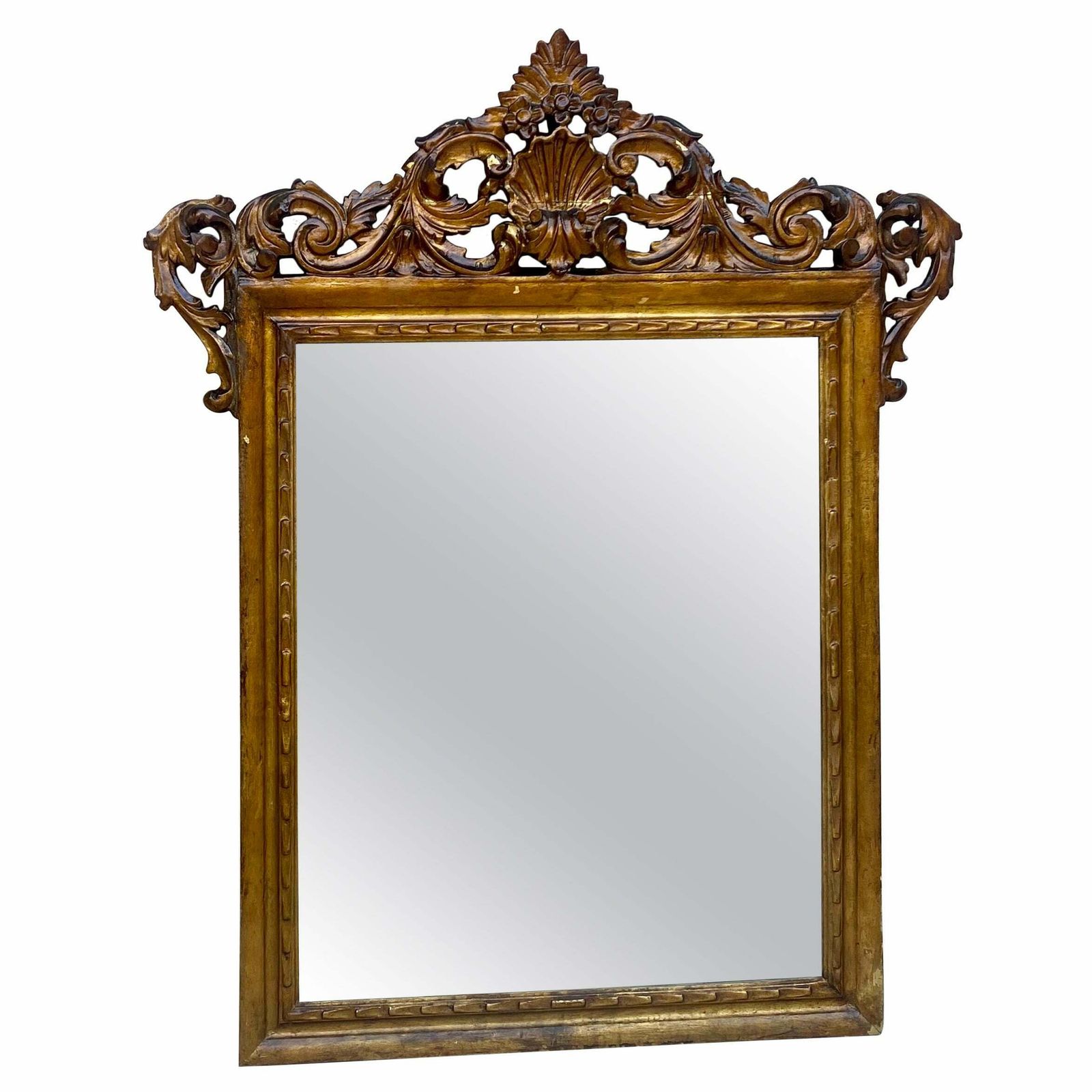 Miroir mural français en bois, début du XXe siècle, années 1920