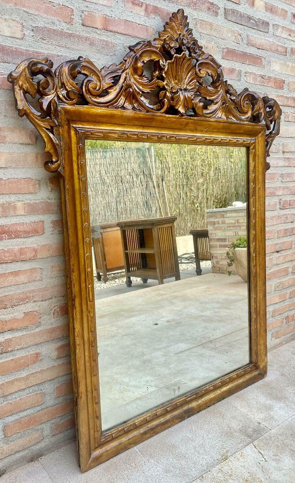 Miroir mural français en bois, début du XXe siècle, années 1920 photo for sale