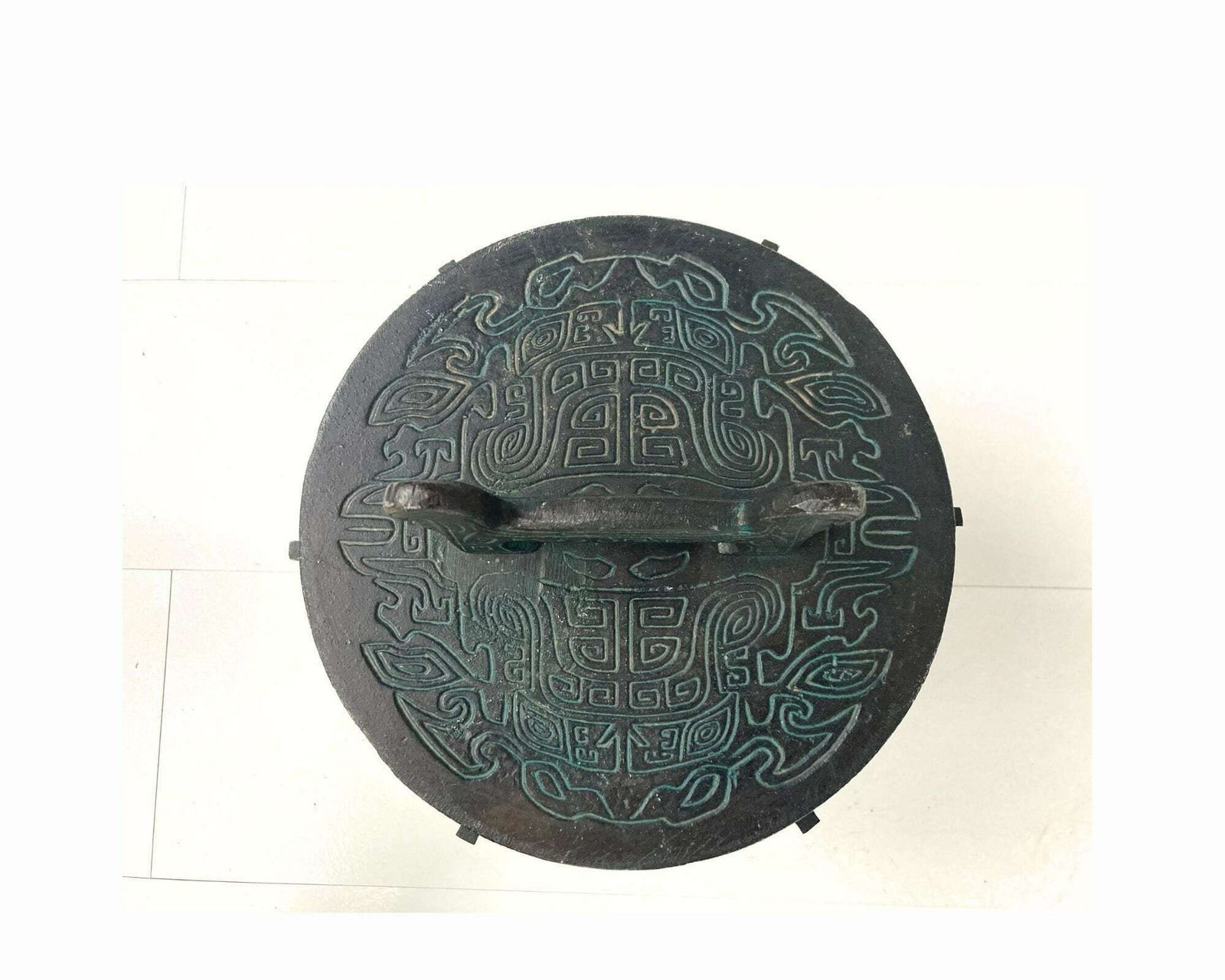 James Mont Style Ice Bucket | Verdigris Asian Style | Mid Century photo 249.0