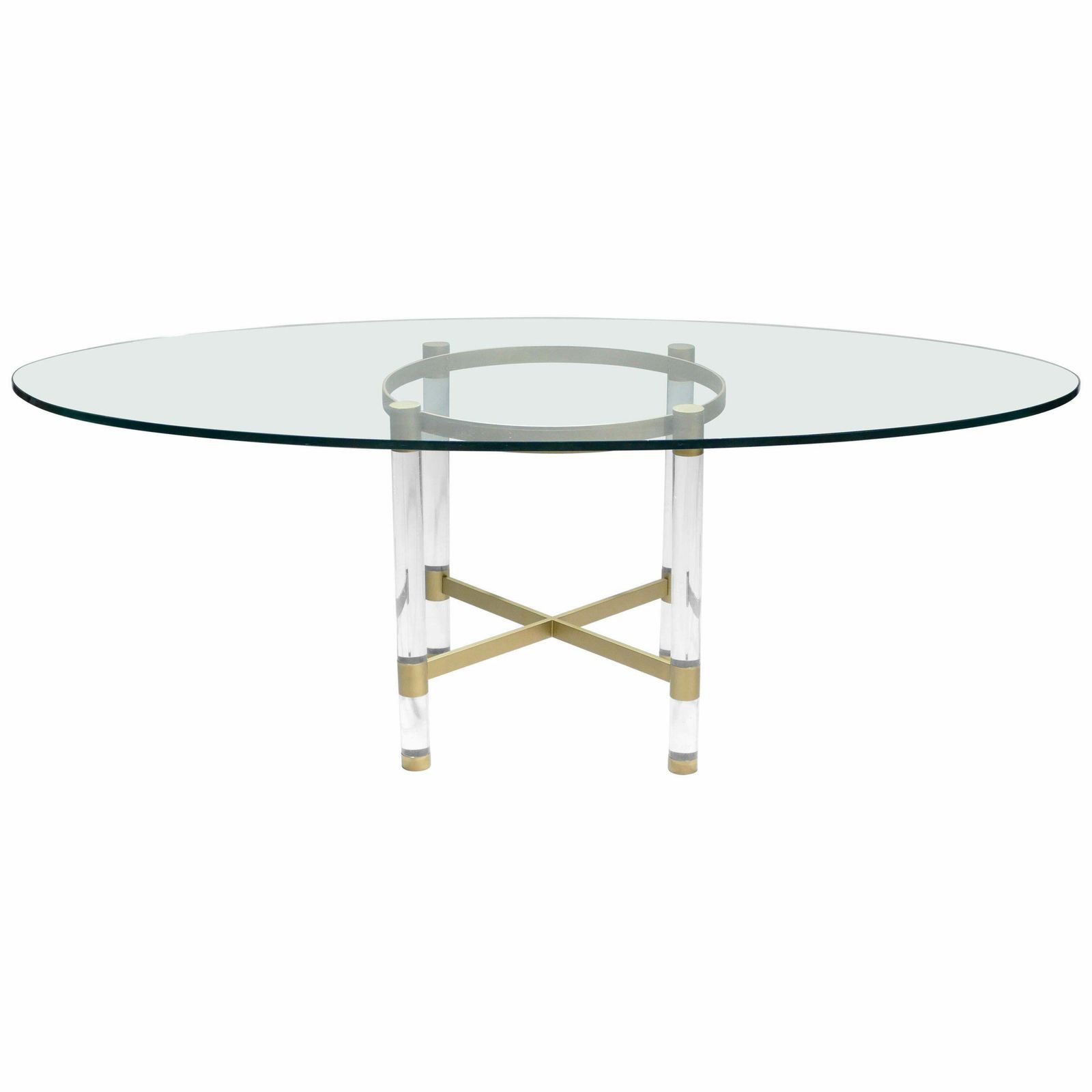Brass And Lucite Dining Table By Sandro Petti For Metalarte, 1970s