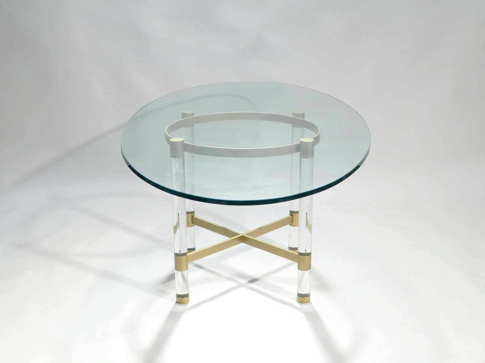 Table à manger en laiton et Lucite par Sandro Petti pour Metalarte, années 1970 photo vinterior