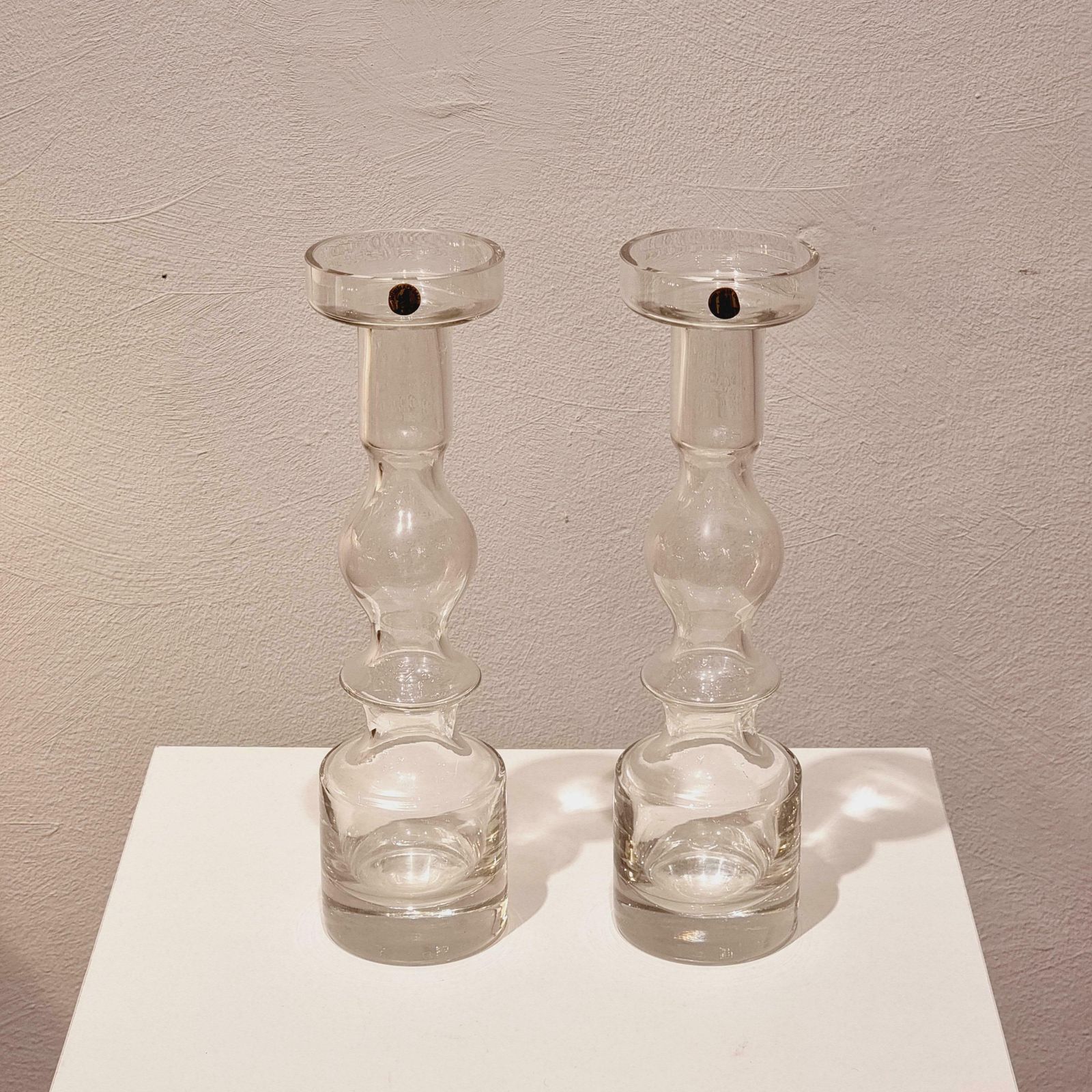 Vases/Candlesticks "Pompadour"/1945, Riihimäaen Glass, Scandinavian Modern photo vinterior
