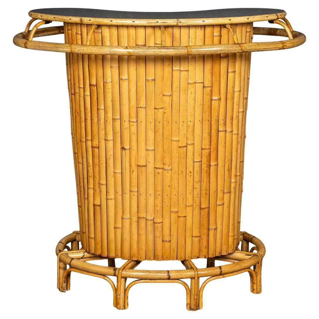 20th Century Italian Standing Bamboo Tiki Bar C.1960