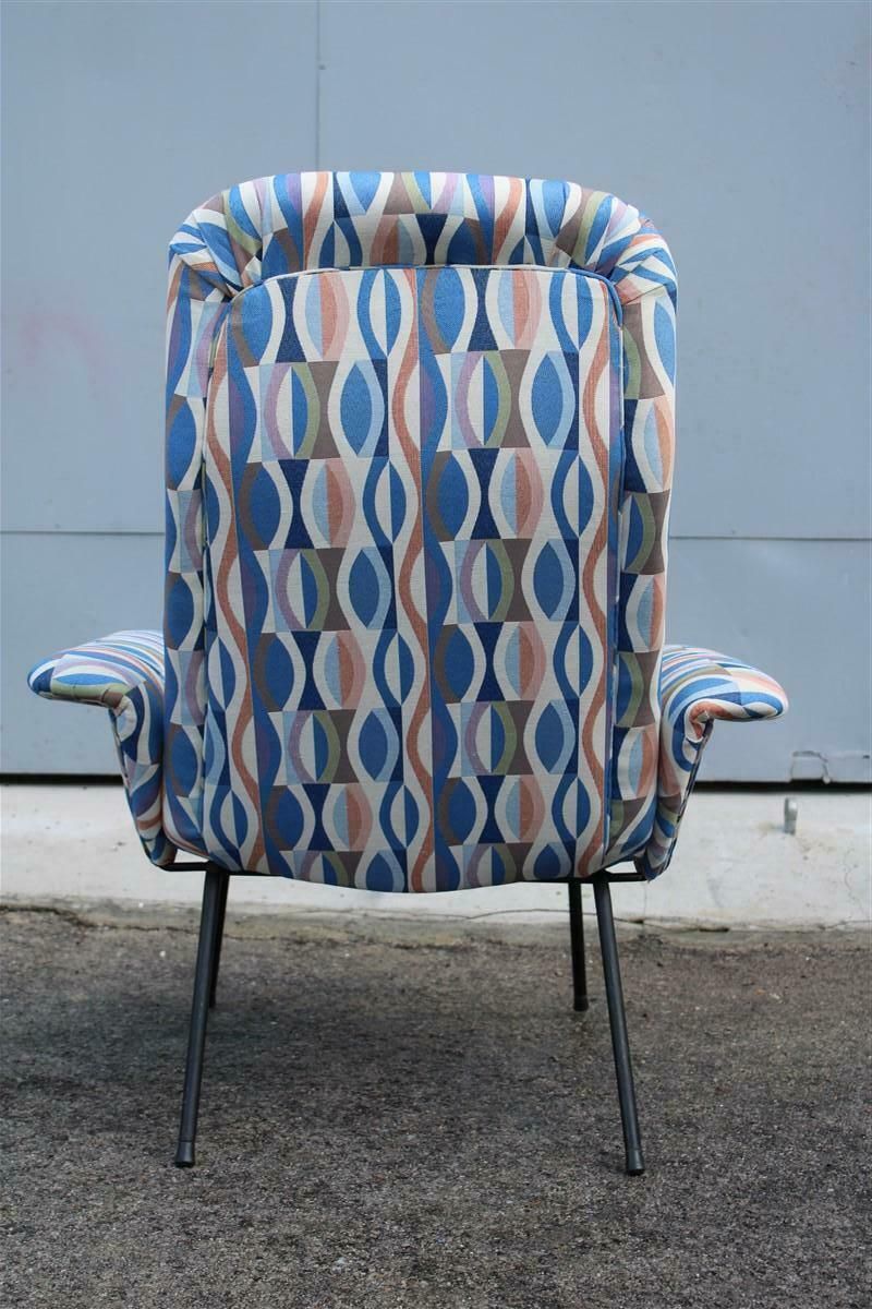 photo furniture Italian Mid Century Armchair Arflex 1950s Optical Fabric Iron Feet