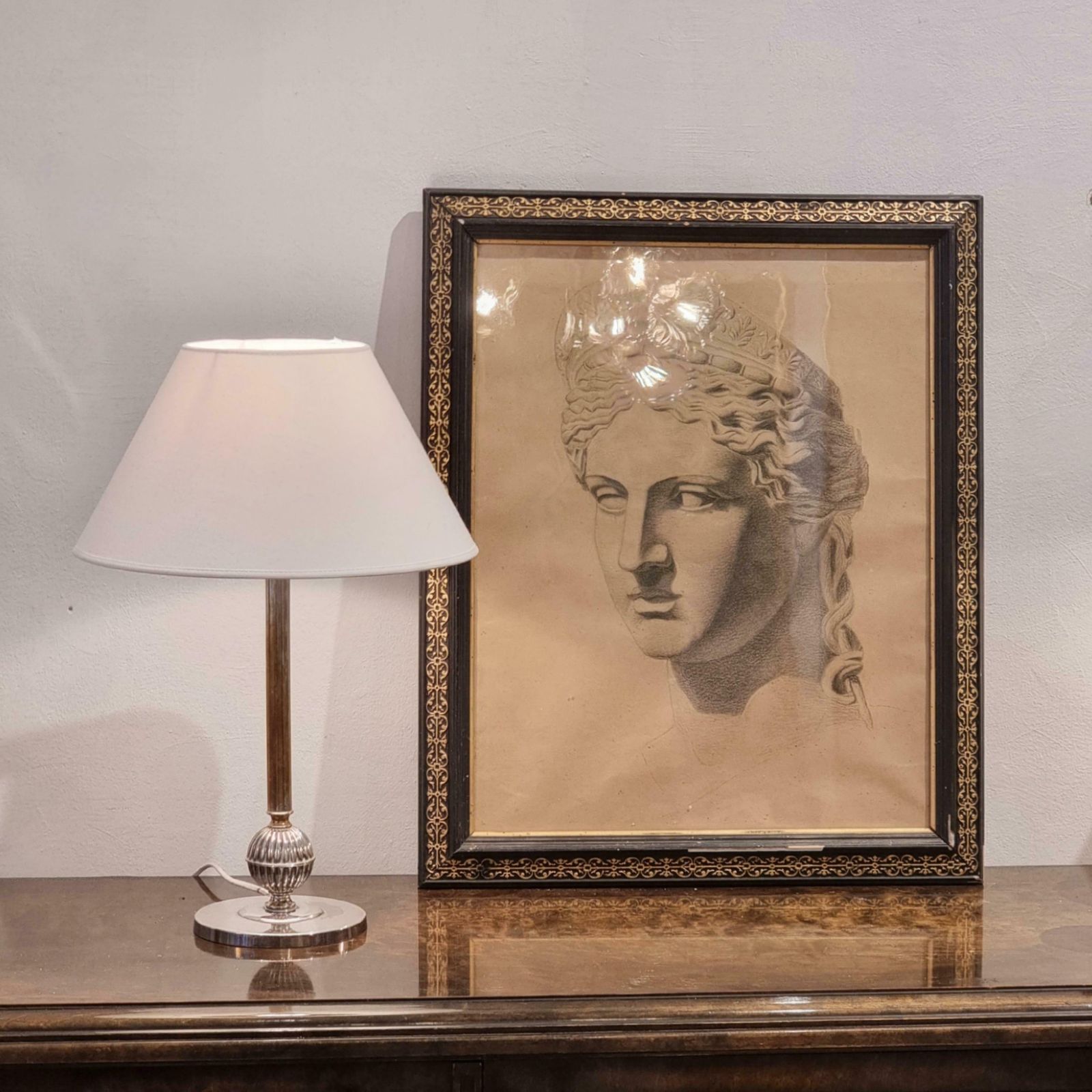 Swedish Court Jeweler Cg Hallberg, Table Lamp, Silver Plate, Swedish Grace 1930s photo vinterior