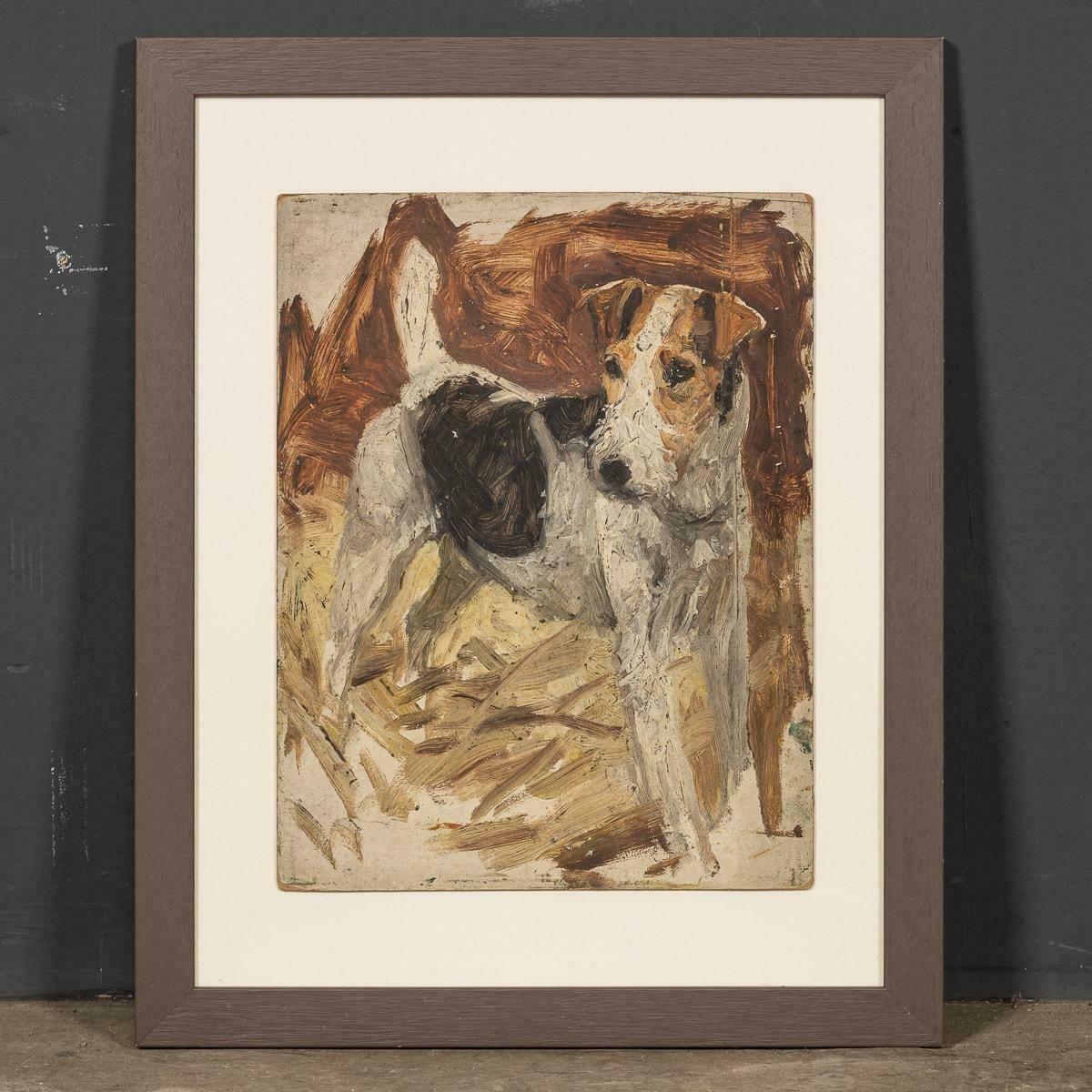 Antique 20thc Framed Jack Russell Terrier Oil On Canvas By Frederick Thomas Daws photo buy