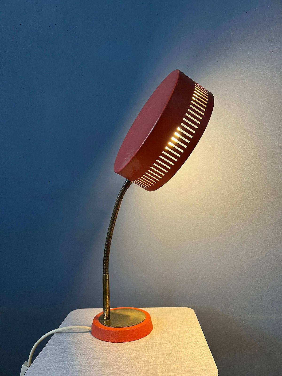 Rode Mid Century Space Age Ufo Tafellamp photo 169.0