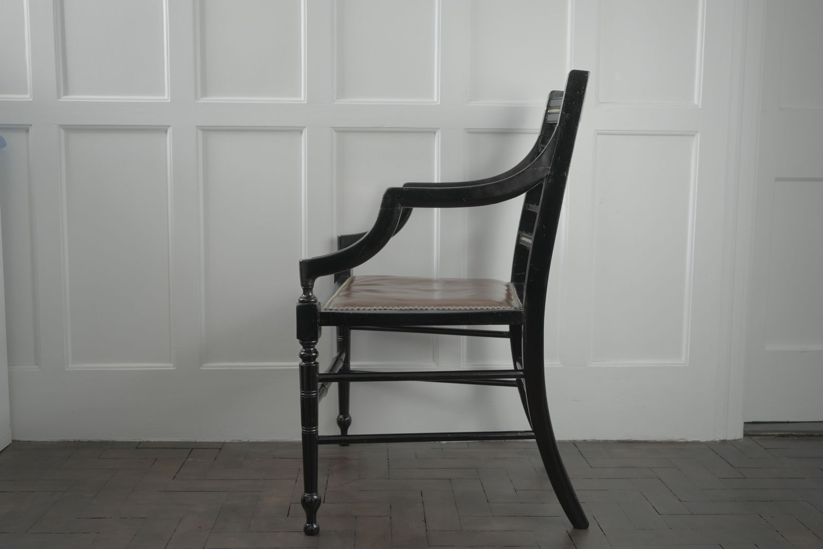Elbow Chair In The Manner Of E.W.Goodwin 19th Century Ebonised Aesthetic Movement photo for sale