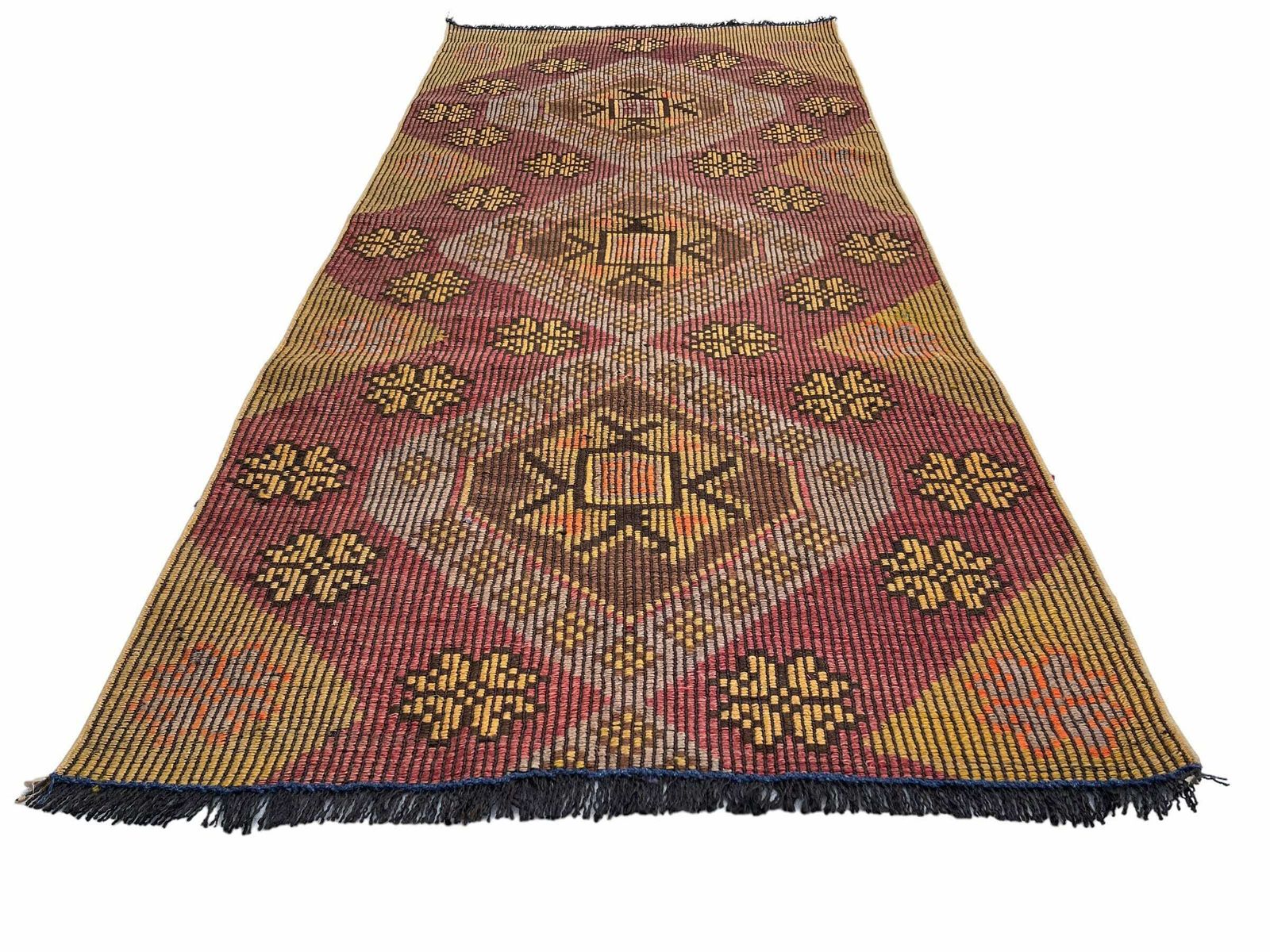 Traditioneel Turks Mini Kilimkleed, Vintage Anatolisch Turks Kelim 226 X 100 Cm photo buy