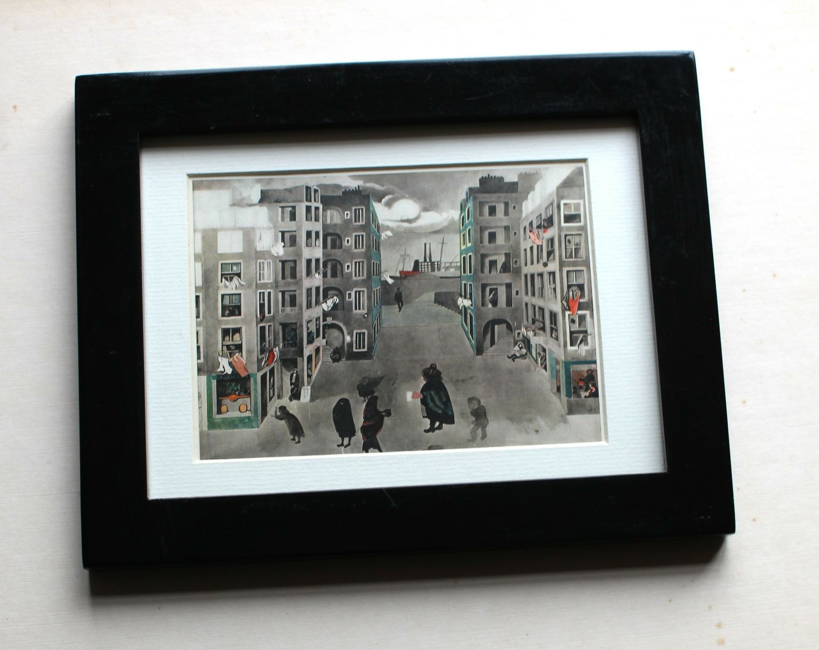 Small Framed Print Set Design By Edward Burra 'Miracle In The Gorbals'  C1949 photo for sale