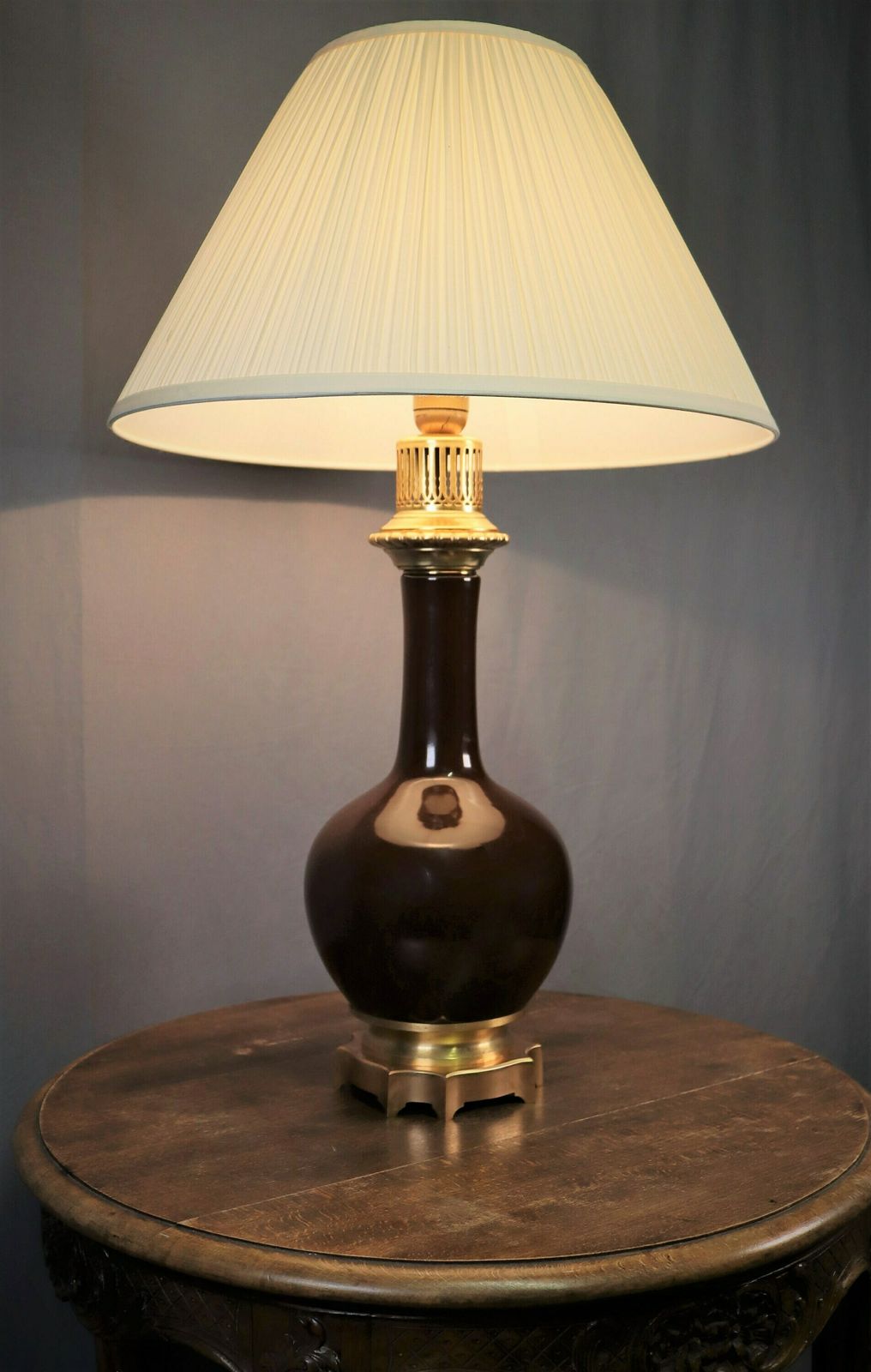 Hollywood Regency Chinese Asian Vintage Porcelain De Paris French Table Lamp (St.72) photo vinterior