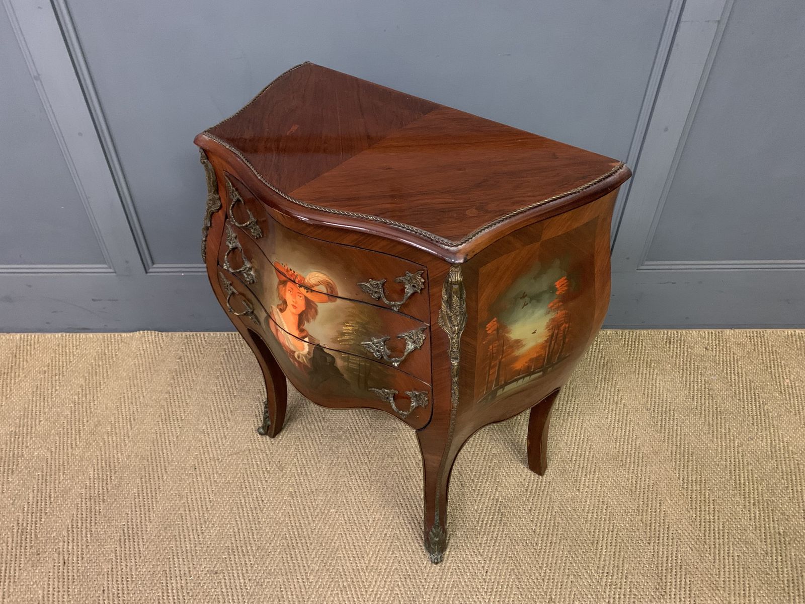 Hand Painted French Bombe Commode photo Furniture