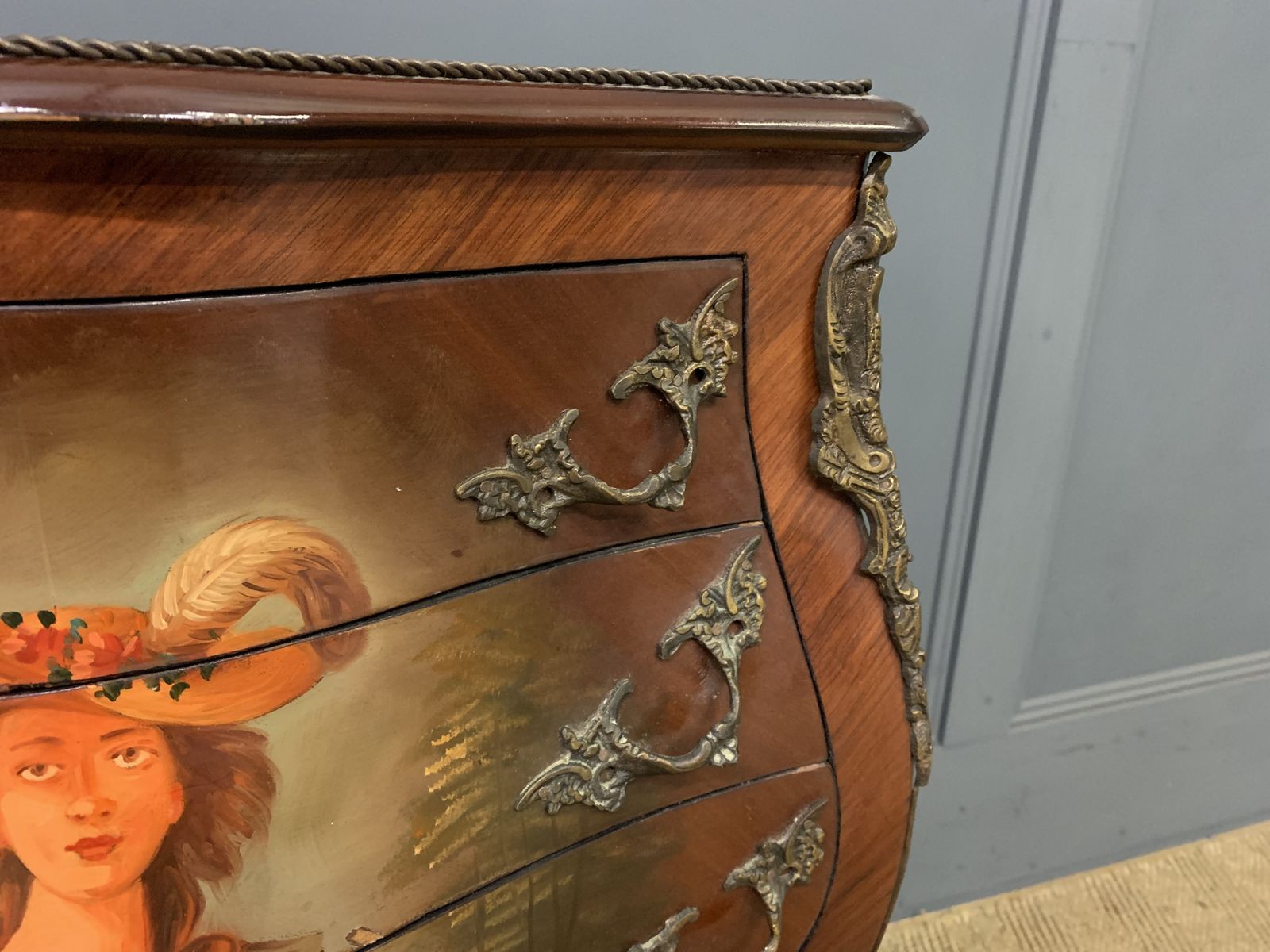 photo vinterior Hand Painted French Bombe Commode