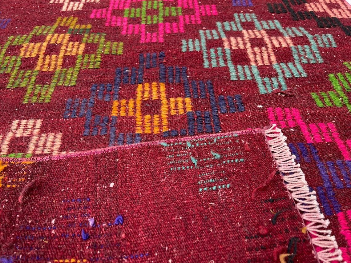 Traditional Turkish Mini Kilim Rug Vintage Anatolian Turkish Kelim photo vintage