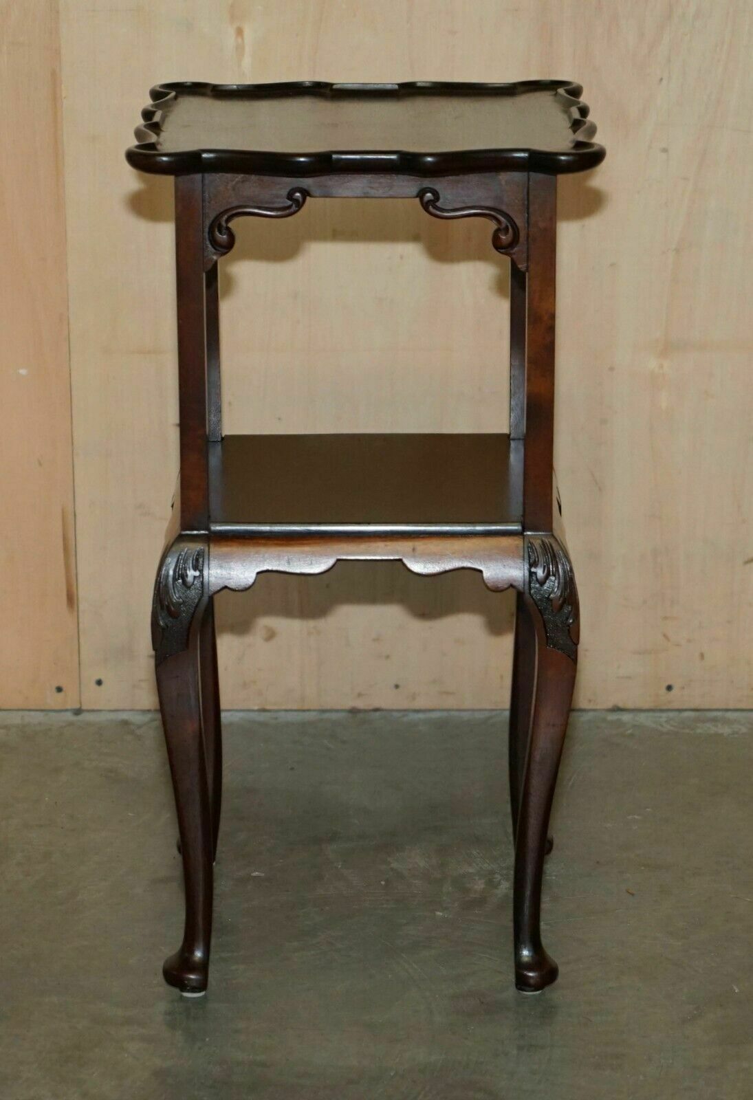 Pair Of Stunning Thomas Chippendale Style Two Tiered Mahogany Side End Tables photo Furniture