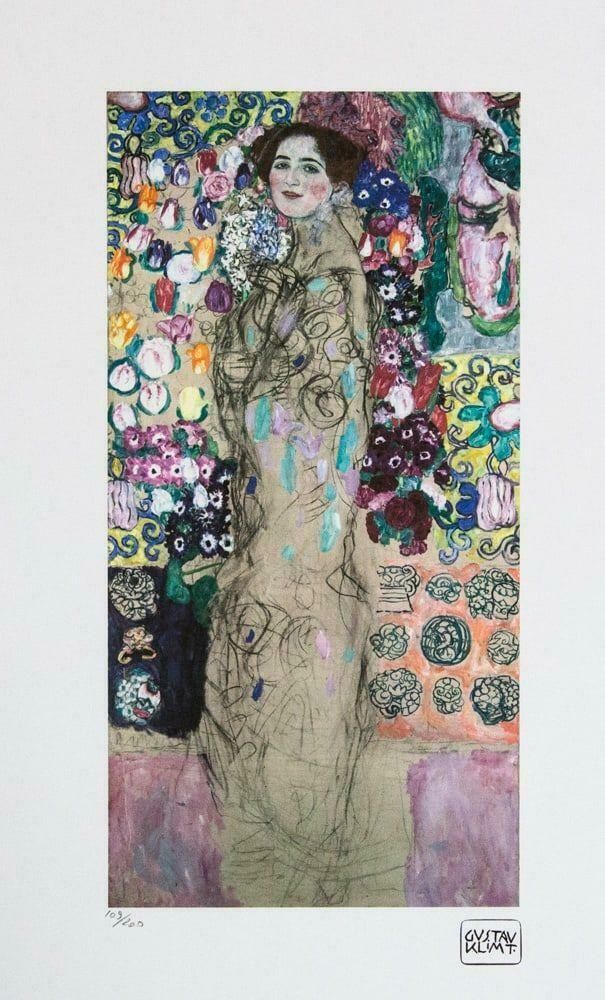 Gustav Klimt, "Portrait Of Ria Munk" Large Chromolithography, Plate Signed