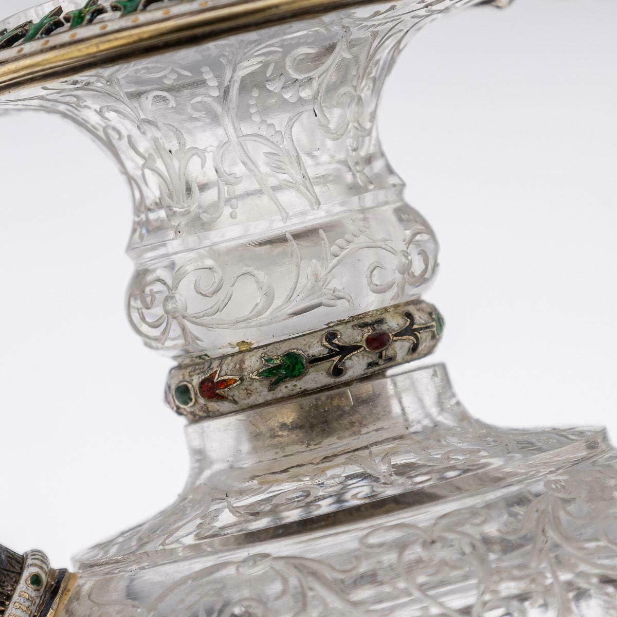photo for sale Antique 19thc Austrian Silver, Enamel & Rock Crystal Ewer, Rudolf Linke C.1890
