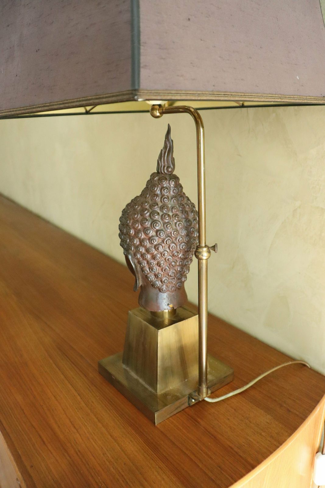Hollywood Regency Design Midcentury Bronze Buddha Lamp , Belgian Design 1970's (St.1) photo buy